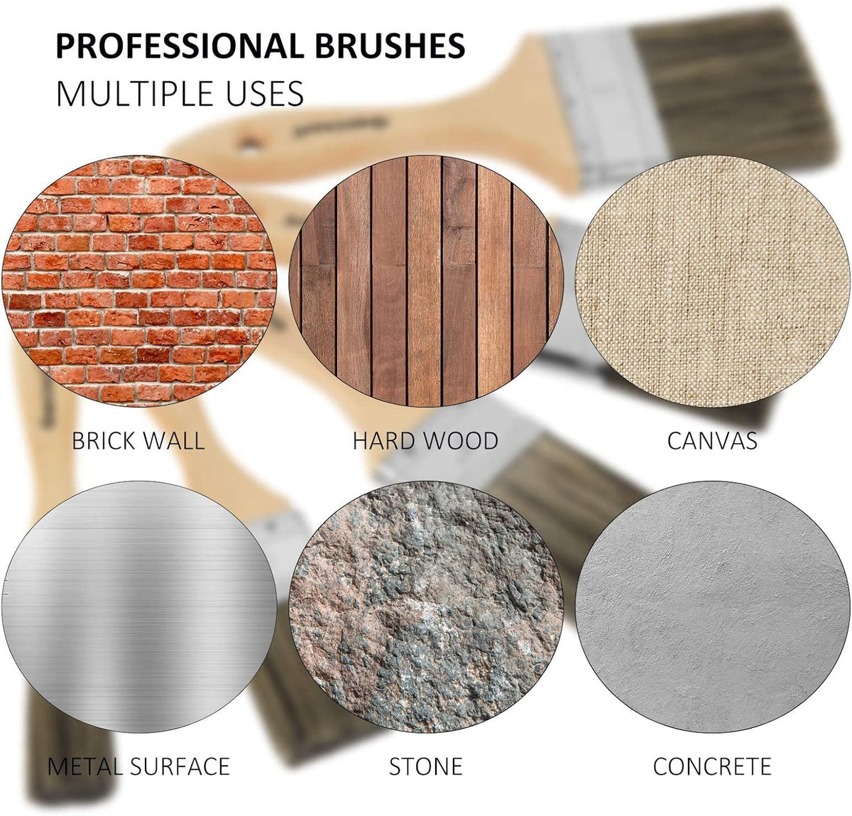 Genixart Double Thick Chip Paint Brush Set, Wood Fence Stain Brush, 3 Inch