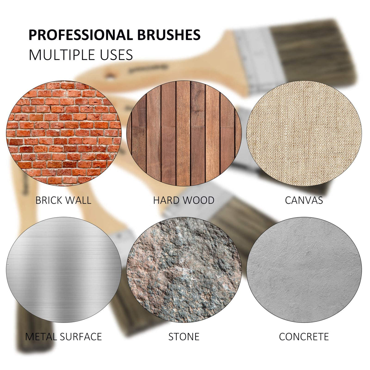 Genixart Double Thick Chip Paint Brush Set, Wood Fence Stain Brush, 3 Inch