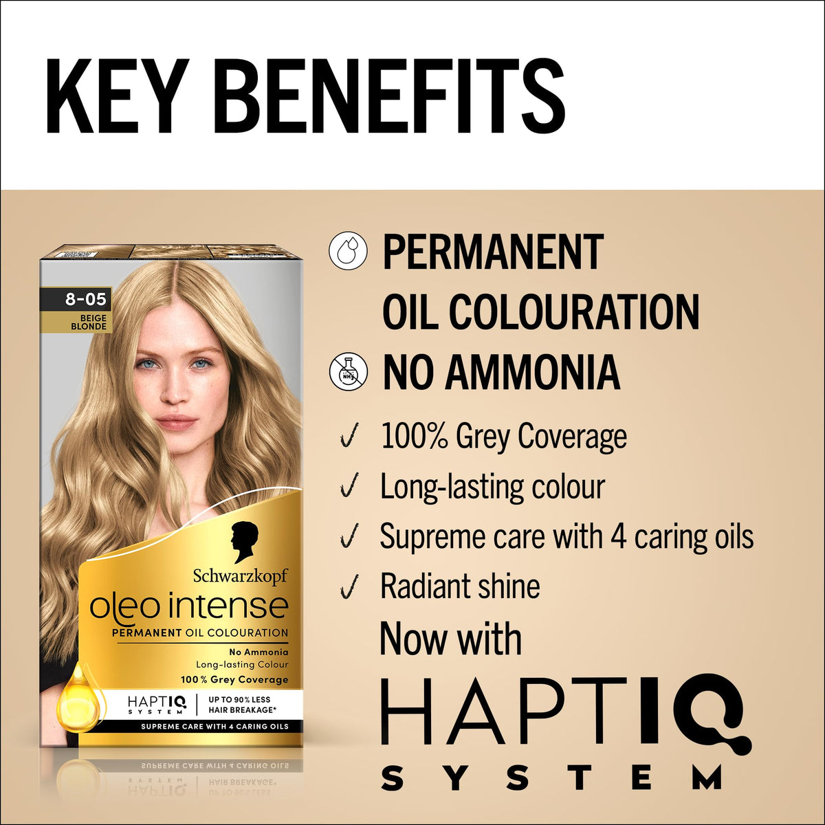 Schwarzkopf Oleo Intense Permanent Hair Colour 4-60 Gold Brown | Ammonia Free Oil Hair Dye | 100% Grey Coverage | Long-Lasting Rich Colour | With HaptIQ System & Caring Oil Mask (Pack of 2)