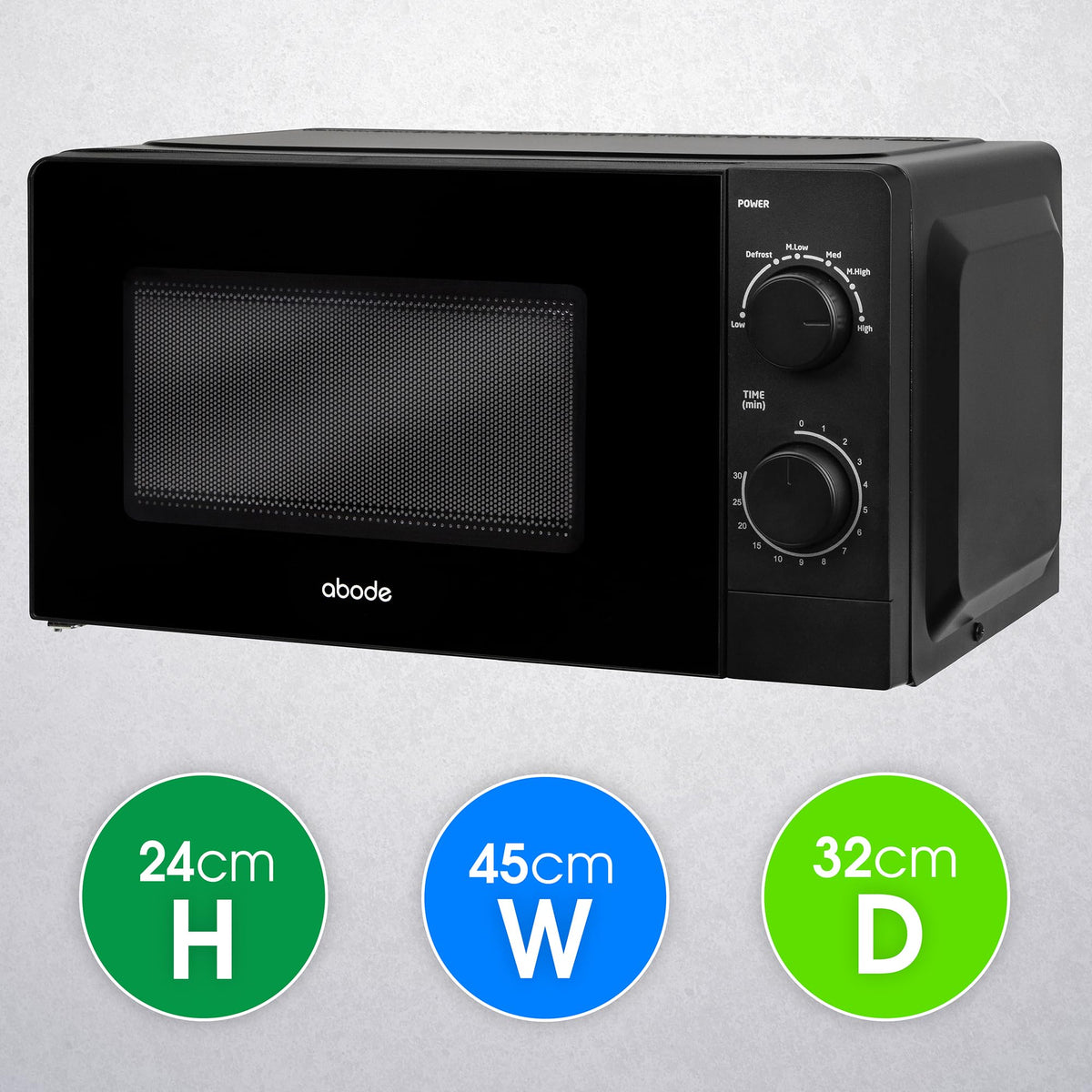 Abode Touch Control Microwave 20 Litre Black Digital 700W with Clock & Timer, 5 Auto Cook Settings & Defrost, 10 Power Levels AMT2012B (Touch Control, Silver)