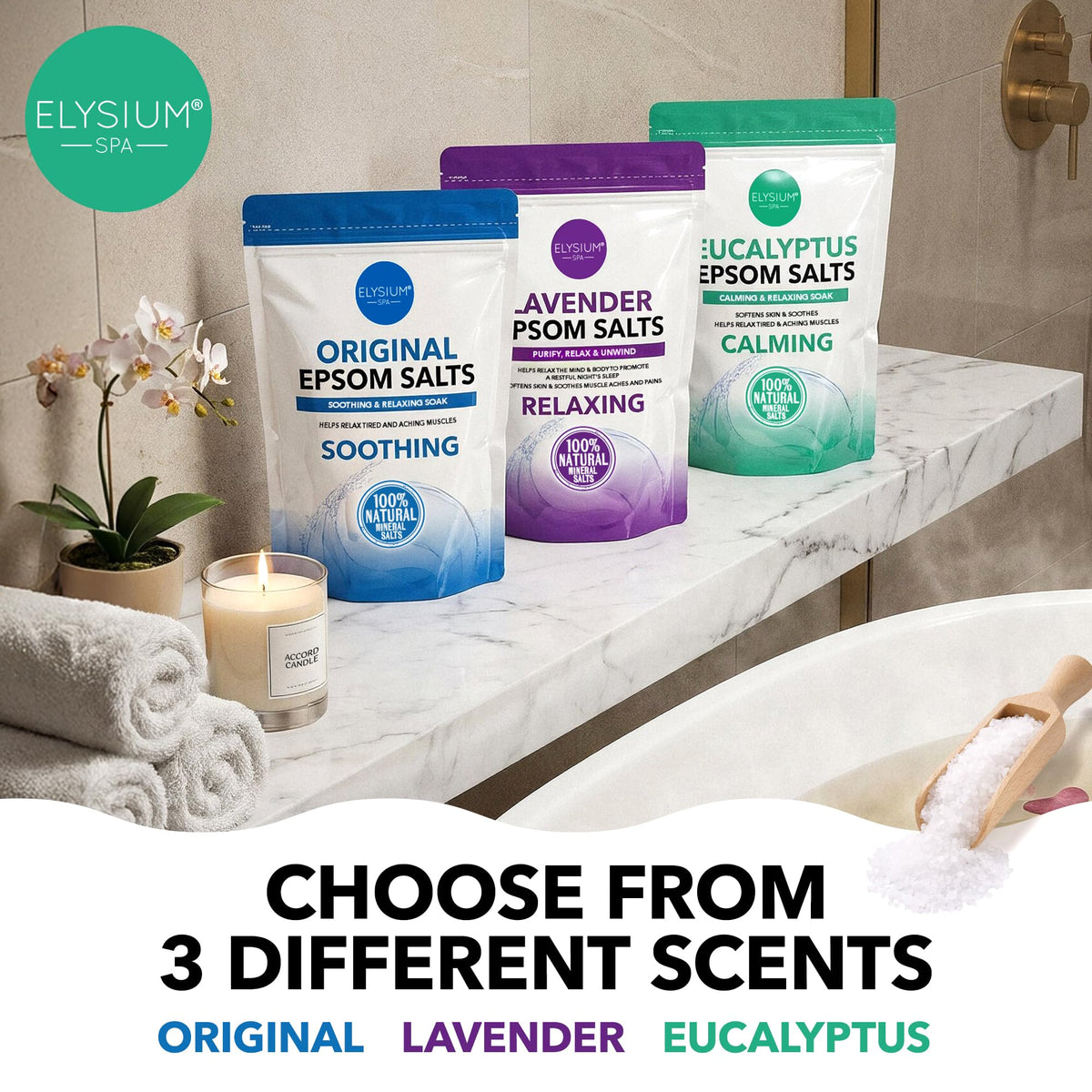 Elysium Spa Natural Original Epsom Salts 1Kg
