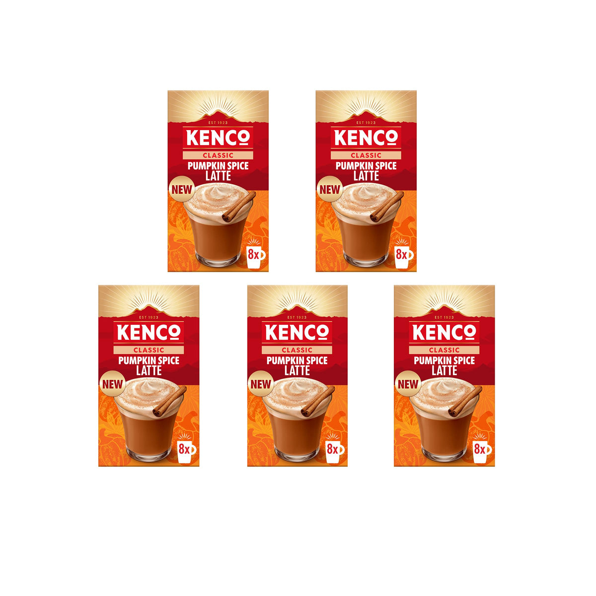 Kenco Iced Hot Salted Caramel Latte Sachets x8 (Pack of 5, Total 40 Sachets)