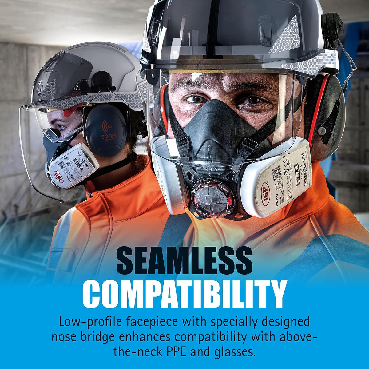 JSP FORCE 8 Half Mask Reusable Respirator with PressToCheck P3 Filters