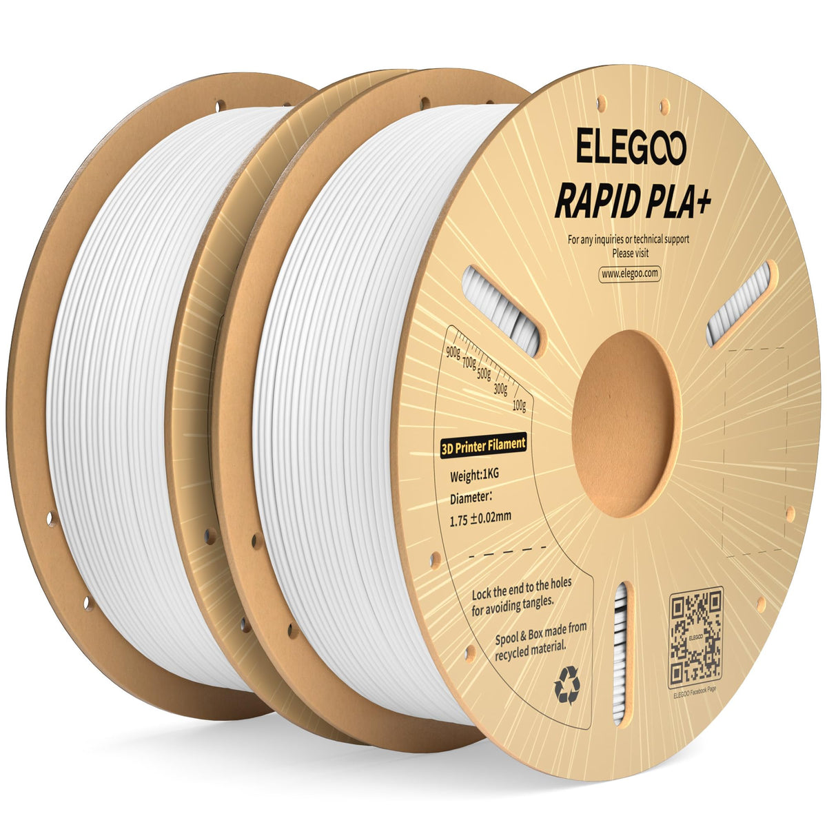 ELEGOO Rapid PLA Plus 3D Printer Filament 1.75mm Bundle 8 Colours 8 * 250g