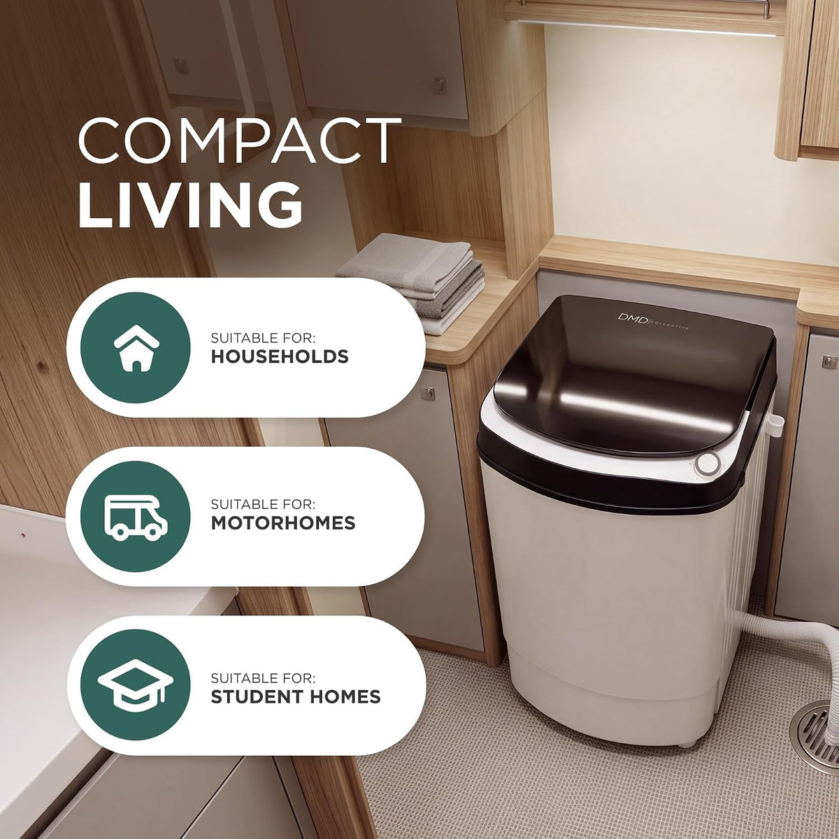 DMD Collective - 9kg Spin Dryer, Clothes Spinner, Stainless Steel Drum