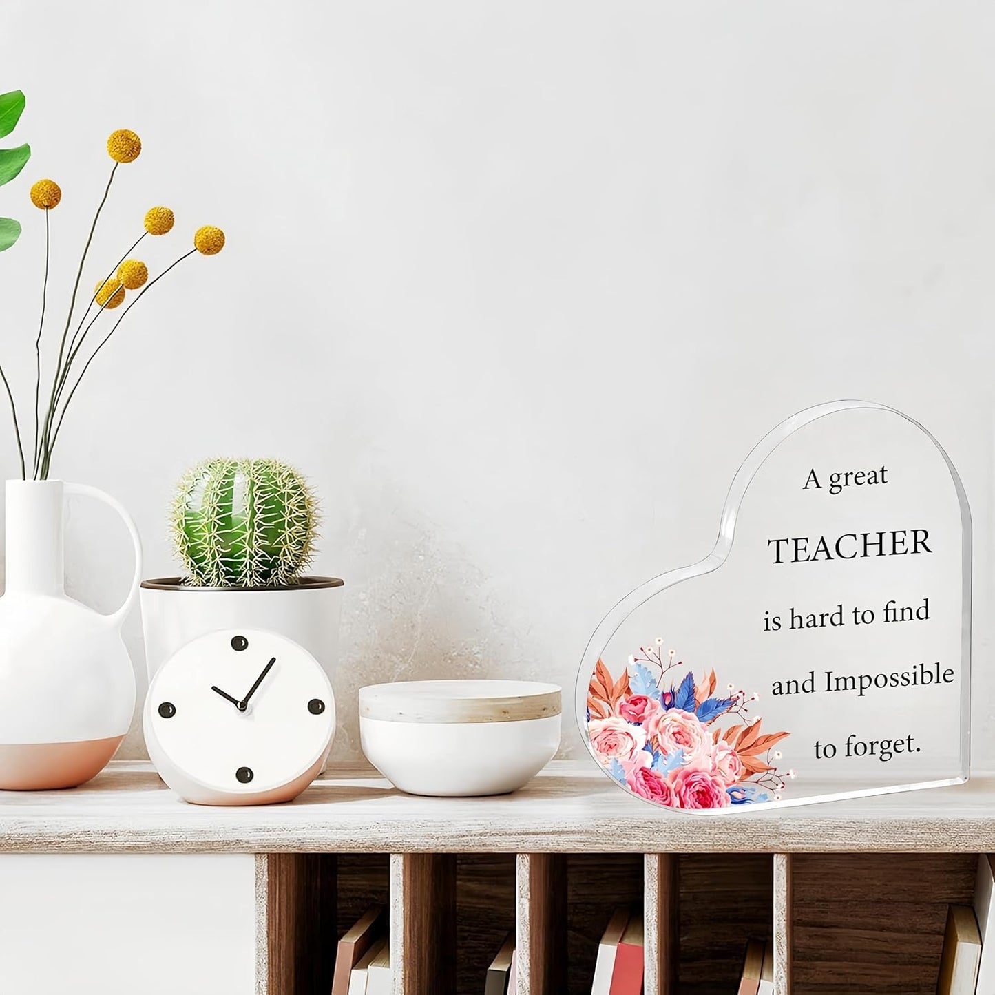 HZJ-AIGO Teacher Gifts for Women Heart-Shaped Acrylic Plaque Gifts for Teachers Best Teacher Gifts Teacher Christmas Gift
