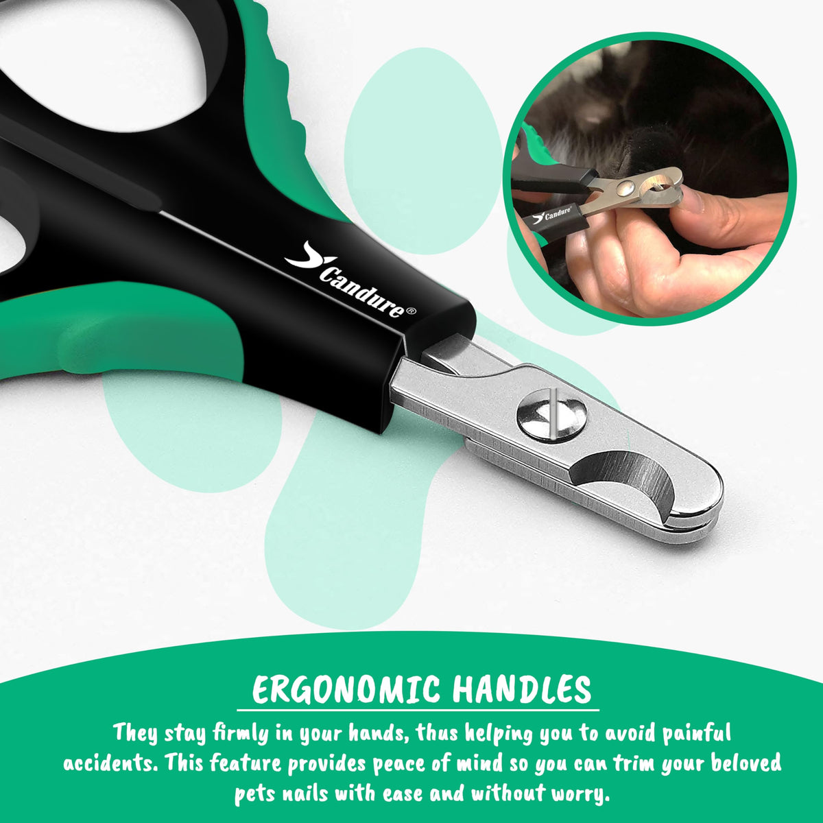 Candure Dog Nail Clippers for Large, Medium and Small Breed Professional Pet Nail Clipper Suitable for Cats, Rabbits and Guinea Pigs with Safety Lock (All Size Pets, Dark Blue)