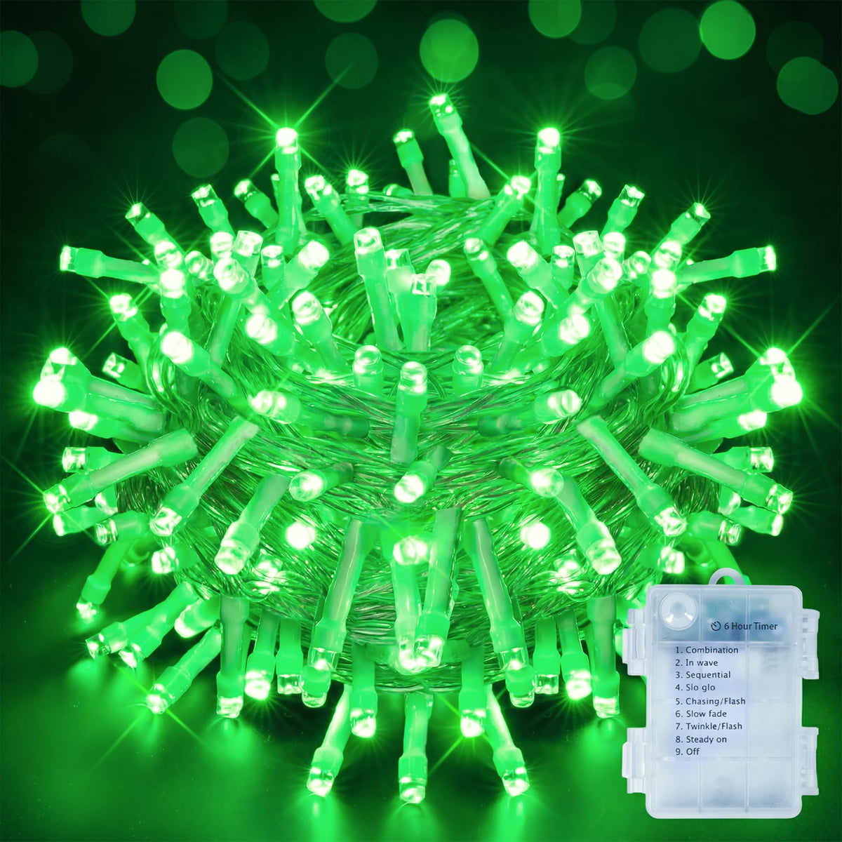 Ollny Fairy Lights Battery Operated, 10m 100 LEDs Bright Battery Powered String Lights, Cool White Outside Christmas Lights Waterproof with 8 Modes/Timer for Indoor Outdoor Bedroom Garden Decorations