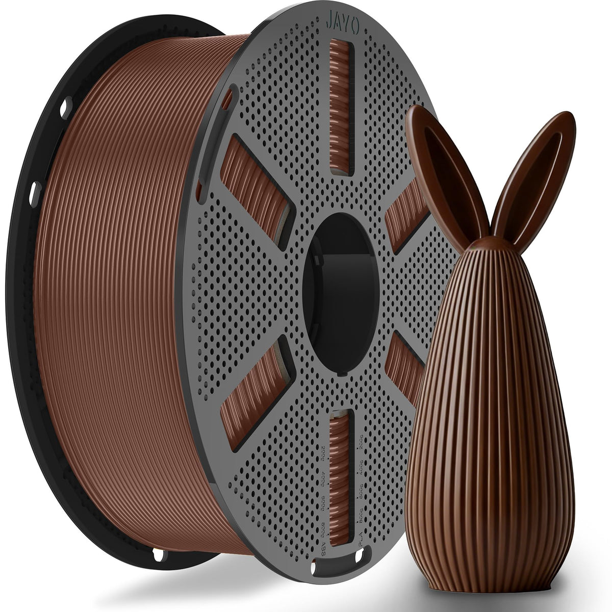 JAYO PLA 3D Printer Filament 1.1KG Black, PLA Filament 1.75mm, Dimensional Accuracy +/- 0.02mm, Neatly Wound Filament, Fits Most FDM Printer.