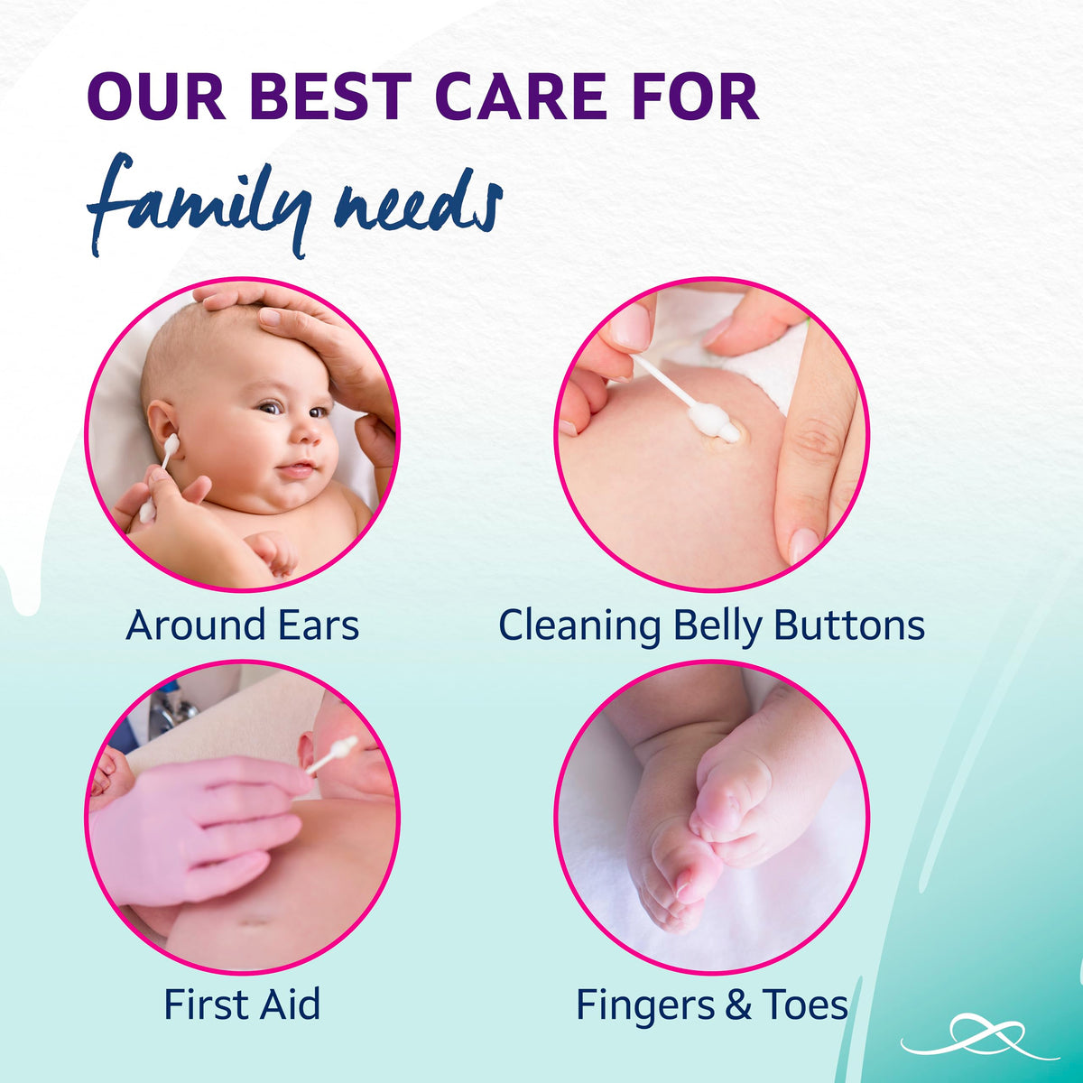 Lil-Lets Baby Cotton Wool Oval Pads, Certified Organic, 100% Pure Cotton Wool, Soft and Absorbent, Gentle on Baby's Delicate Skin, Dermatologically Tested, Ideal for Newborns, Pack of 50 Oval Pads