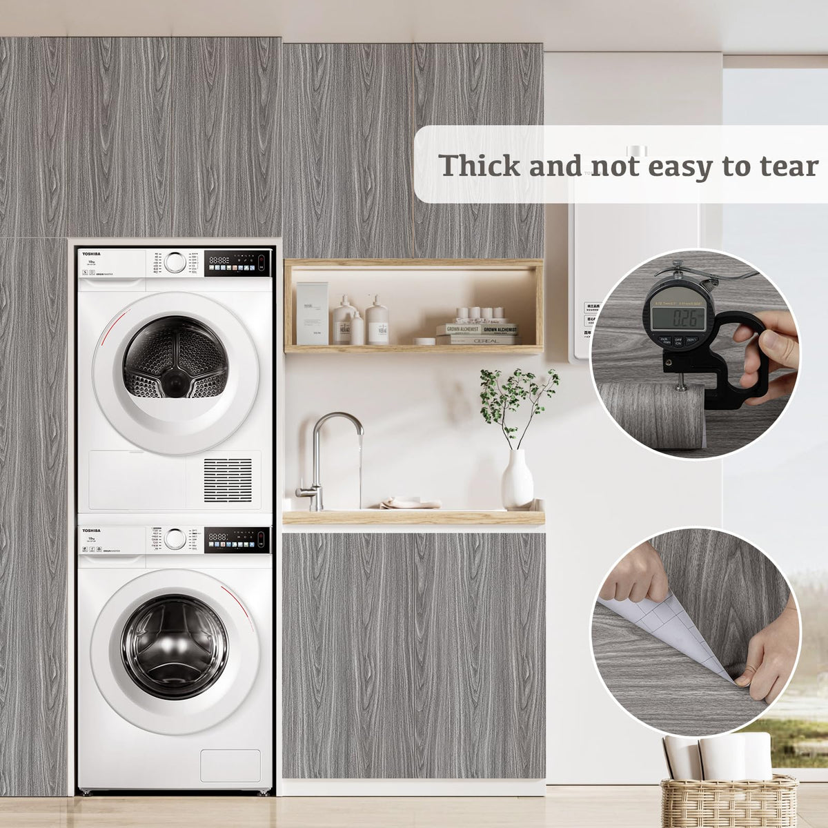 Abyssaly White Wood Effect Sticky Back Plastic for Furniture & Walls