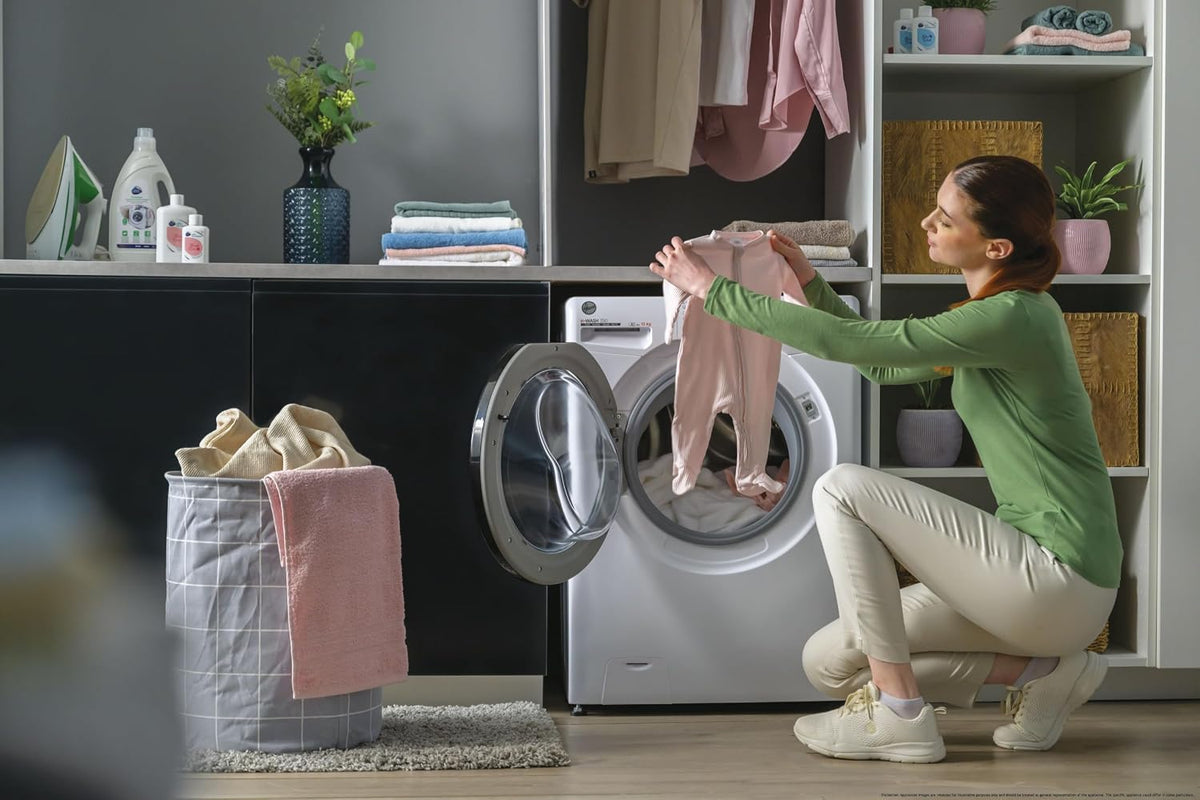 Hoover H-WASH 350 9kg Freestanding Washing Machine, 1400 RPM, A Rated, ECO-Power Inverter Motor, hOn App, 60 Programmes, Eco Doser, Power Care System, White, 60x53x85 cm - H3WPS496TAMB6-80