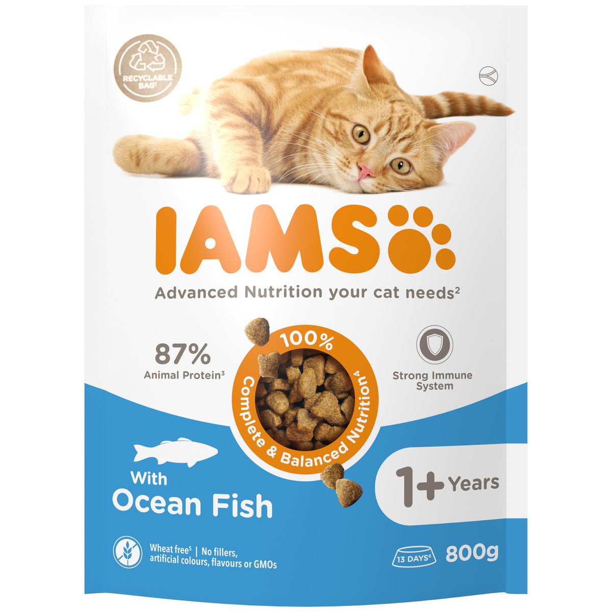 IAMS Adult Complete Dry Cat Food Chicken 3kg - Supports Strong Immune System