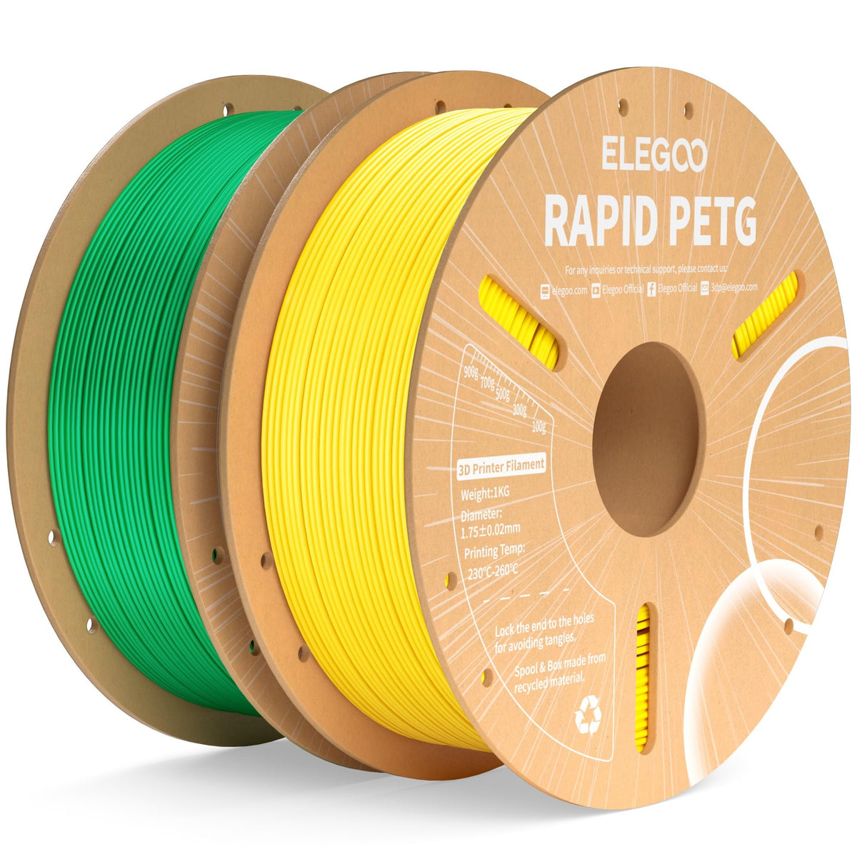 ELEGOO Rapid PETG 3D Printer Filament 1.75mm Black 1KG