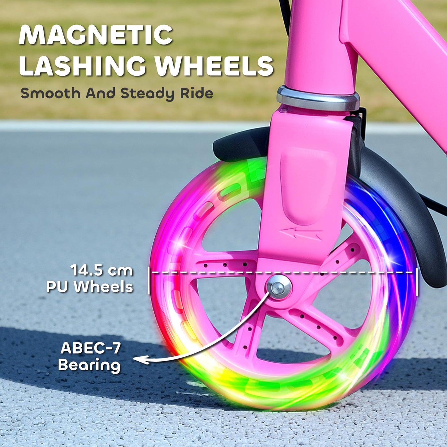 AIYAPLAY Kids Folding Scooter with LED Light-Up Wheels — Ages 3-8, Dual Brakes