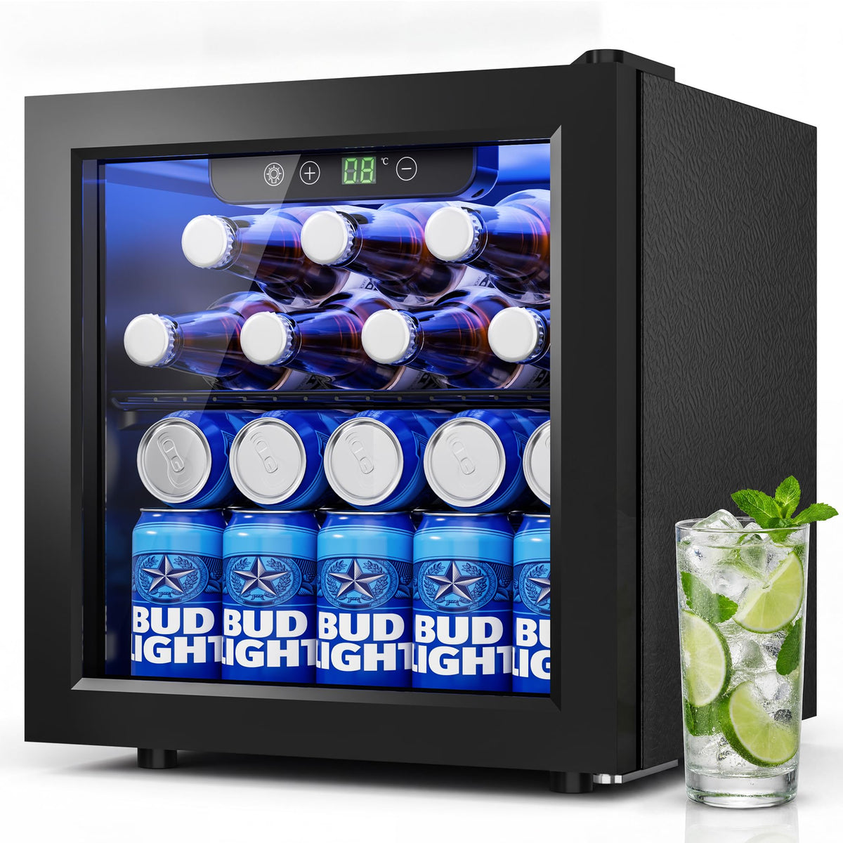 TRIUMPHKEY 86L Beverage Cooler, 4 Shelves, 130 Cans Capacity, Frost-Free