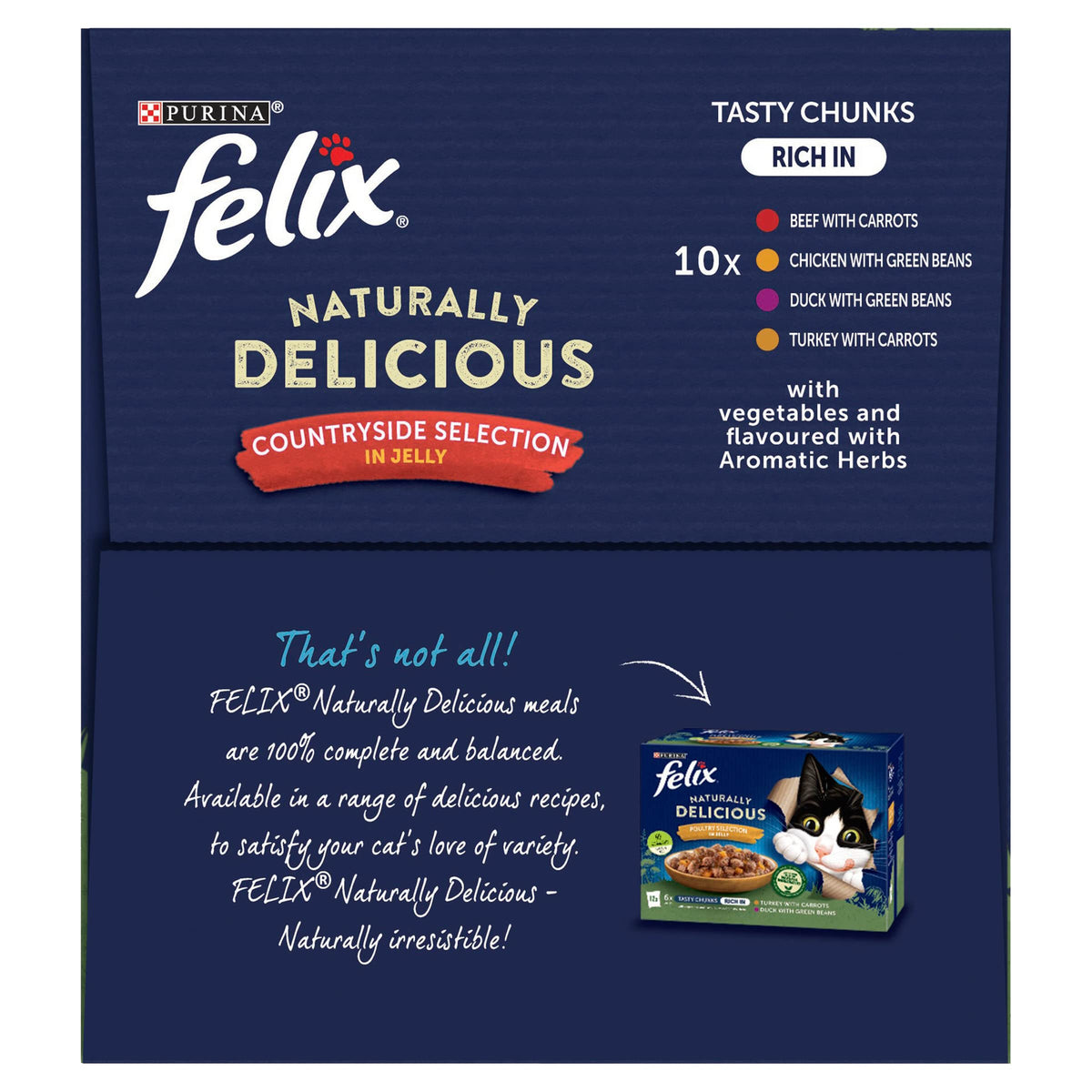 FELIX Tasty Shreds Adult Wet Cat Food Mixed Selection in Gravy Chicken, Beef, Tuna, Salmon 40 x 80g Pouches