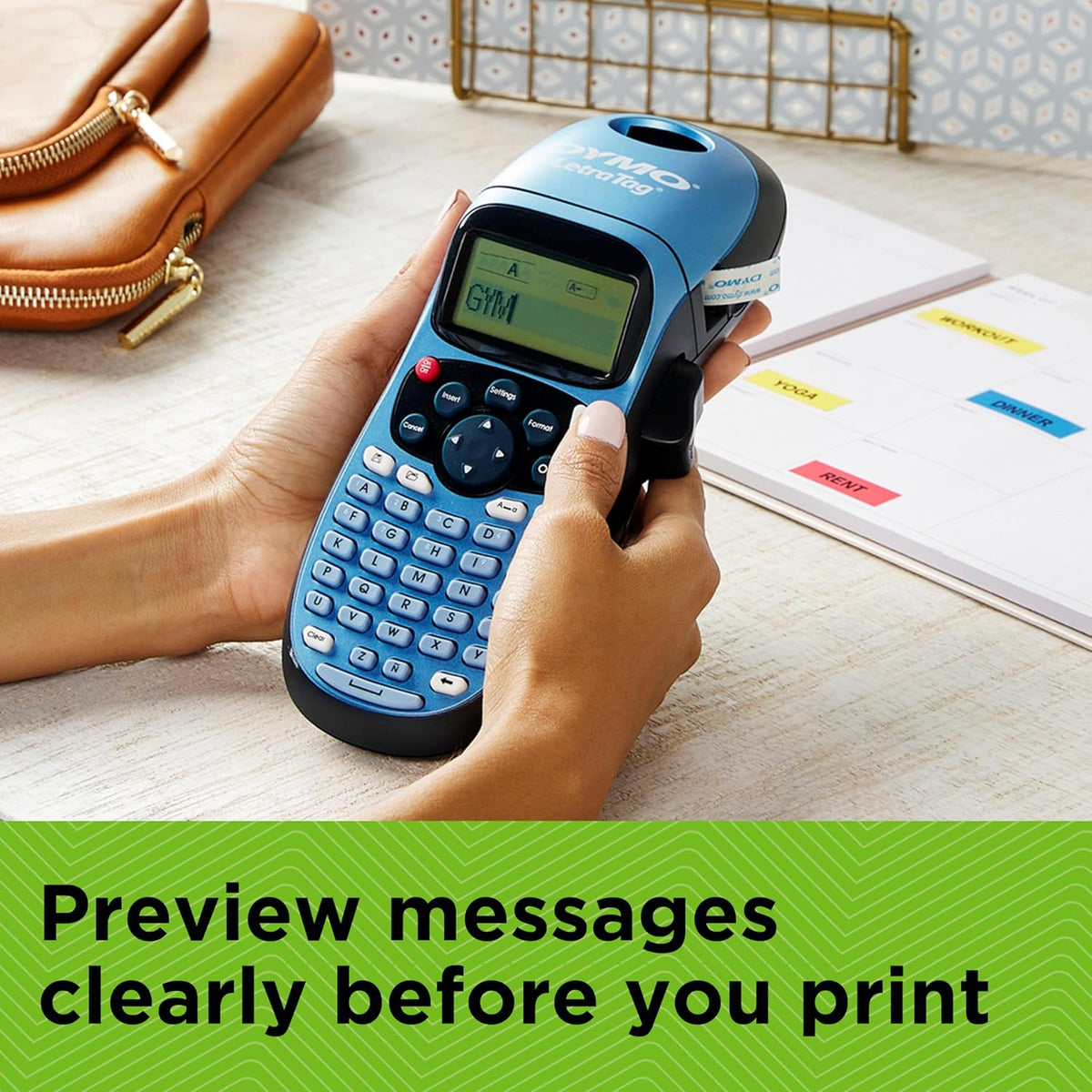 DYMO LetraTag LT-100H Handheld Label Maker | ABC Keyboard Label Printer with Easy-to-Use13 Character LCD Screen | for Home or Office | Blue