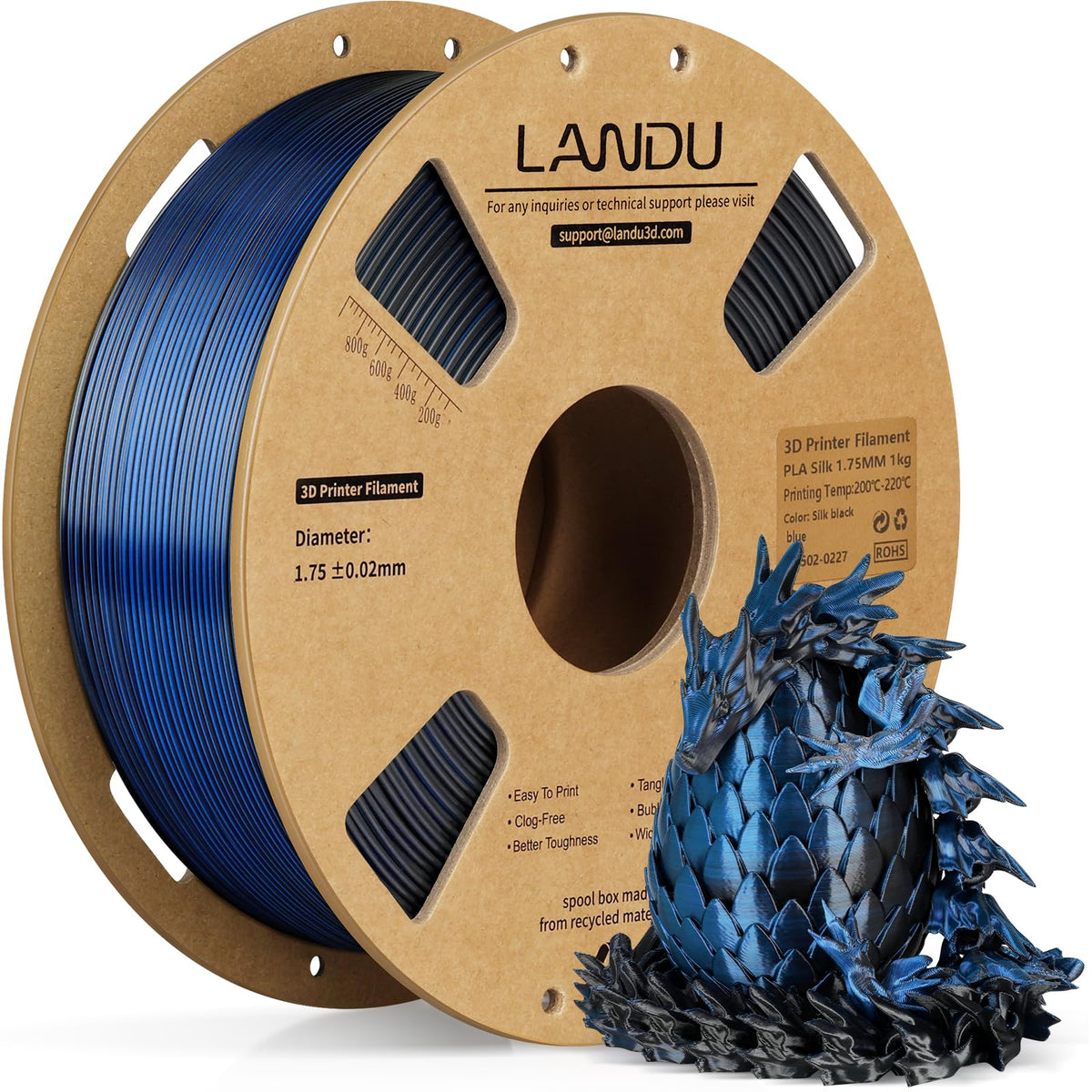 LANDU Filament Dryer 3D Printer Filament Dry Box,2 Spools Double Fast Heating Upgraded Filament Dehydrator Keeping Filaments Dry for 1.75mm/2.85mm One-Key Set for PLA PETG ABS TPU