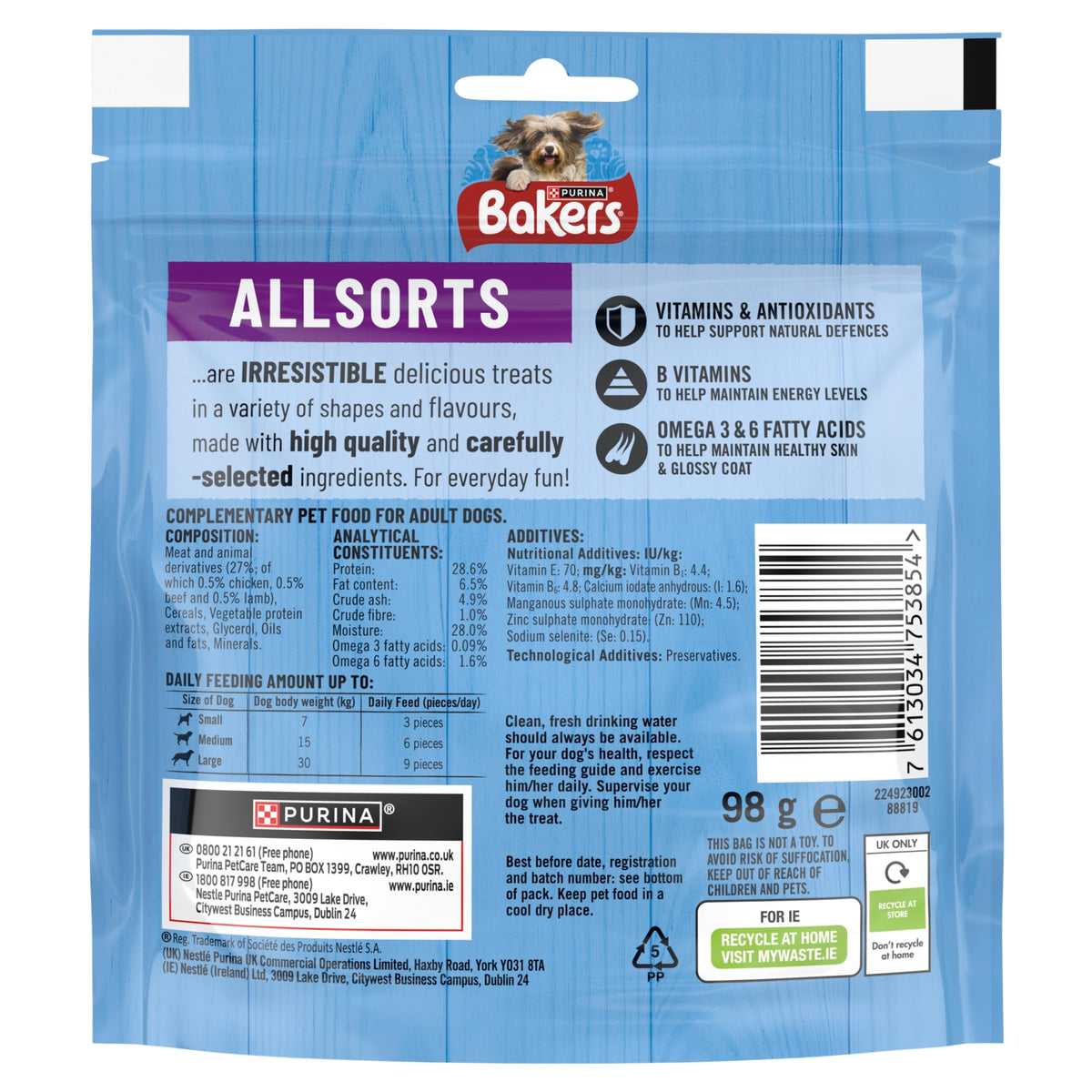 BAKERS Sizzlers Bacon Dog Treats 315g (Pack of 3)