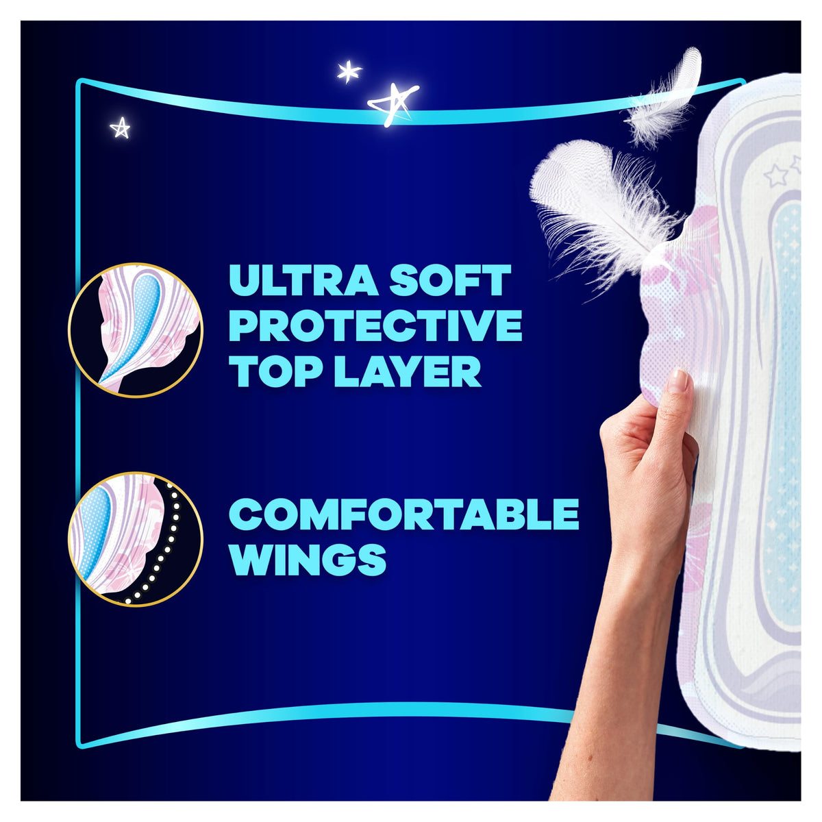 Always Platinum Secure Night Extra (Size 5) Sanitary Towels with Wings 16 Pads