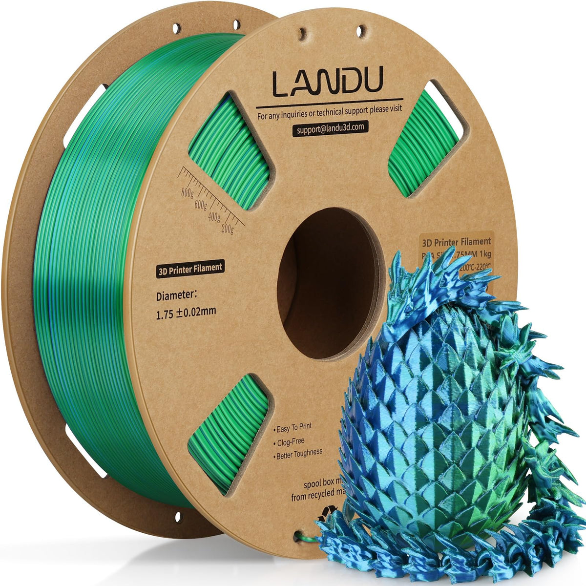 LANDU Filament Dryer 3D Printer Filament Dry Box,2 Spools Double Fast Heating Upgraded Filament Dehydrator Keeping Filaments Dry for 1.75mm/2.85mm One-Key Set for PLA PETG ABS TPU