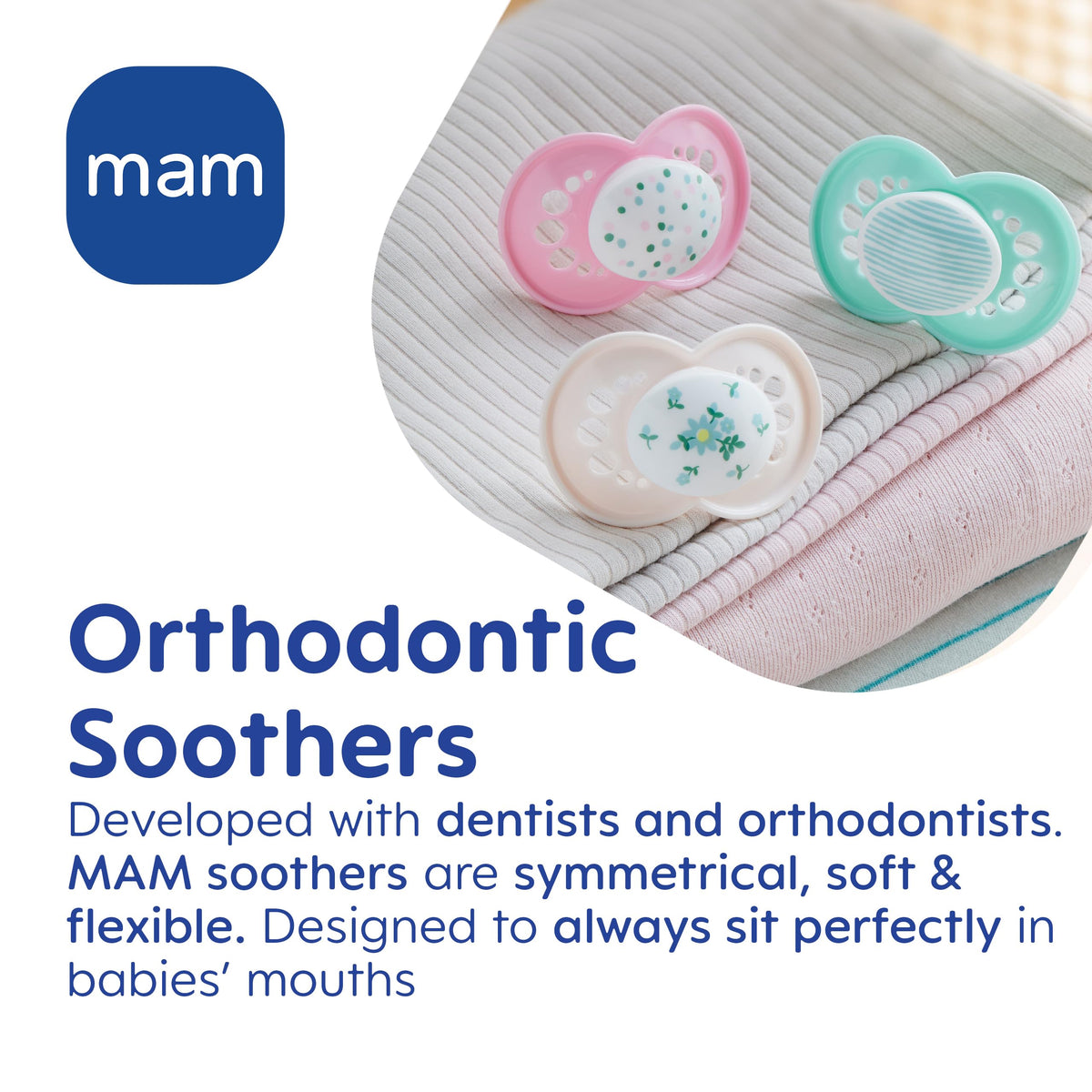 MAM Original Dummies, 18-36M, 2 Pack, Orthodontic Design, Blue/Green