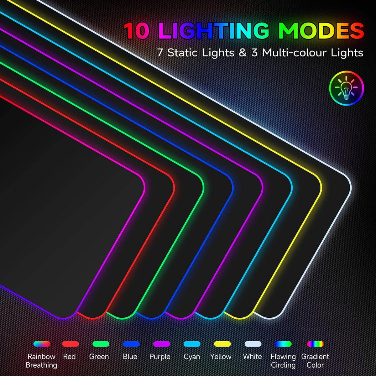 Hcman Charging RGB Gaming Mouse Pad - Wireless 15W Mousepad LED Extra Large
