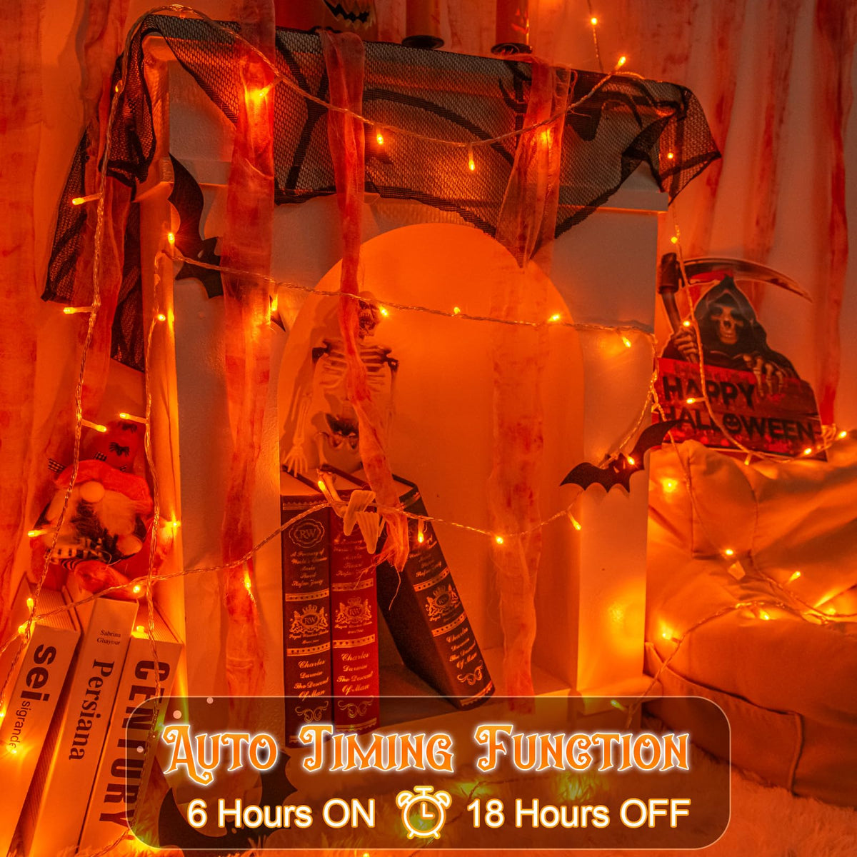 Dalugo Battery Fairy Lights, 3M 30 LED Warm White String Lights with 6h Timer, IP65 Waterproof Battery Powered Fairy Lights for Indoor Outdoor Christmas Decorations