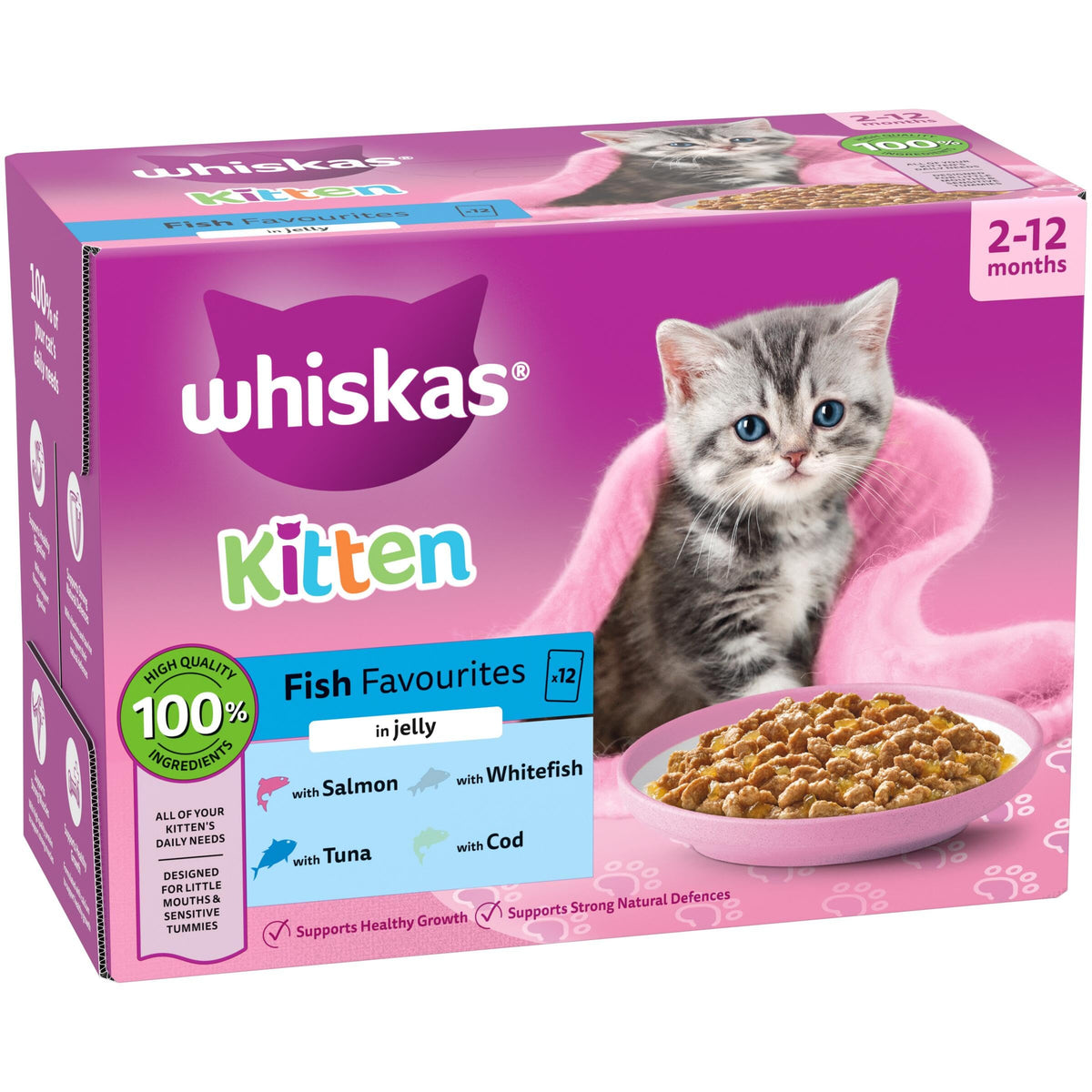whiskas Junior Poultry Selection in Jelly 84 Pouches, Wet Kitten and Cat Food, Selection of Chicken, Duck, Poultry and Turkey, Megapack (84 x 85 g)