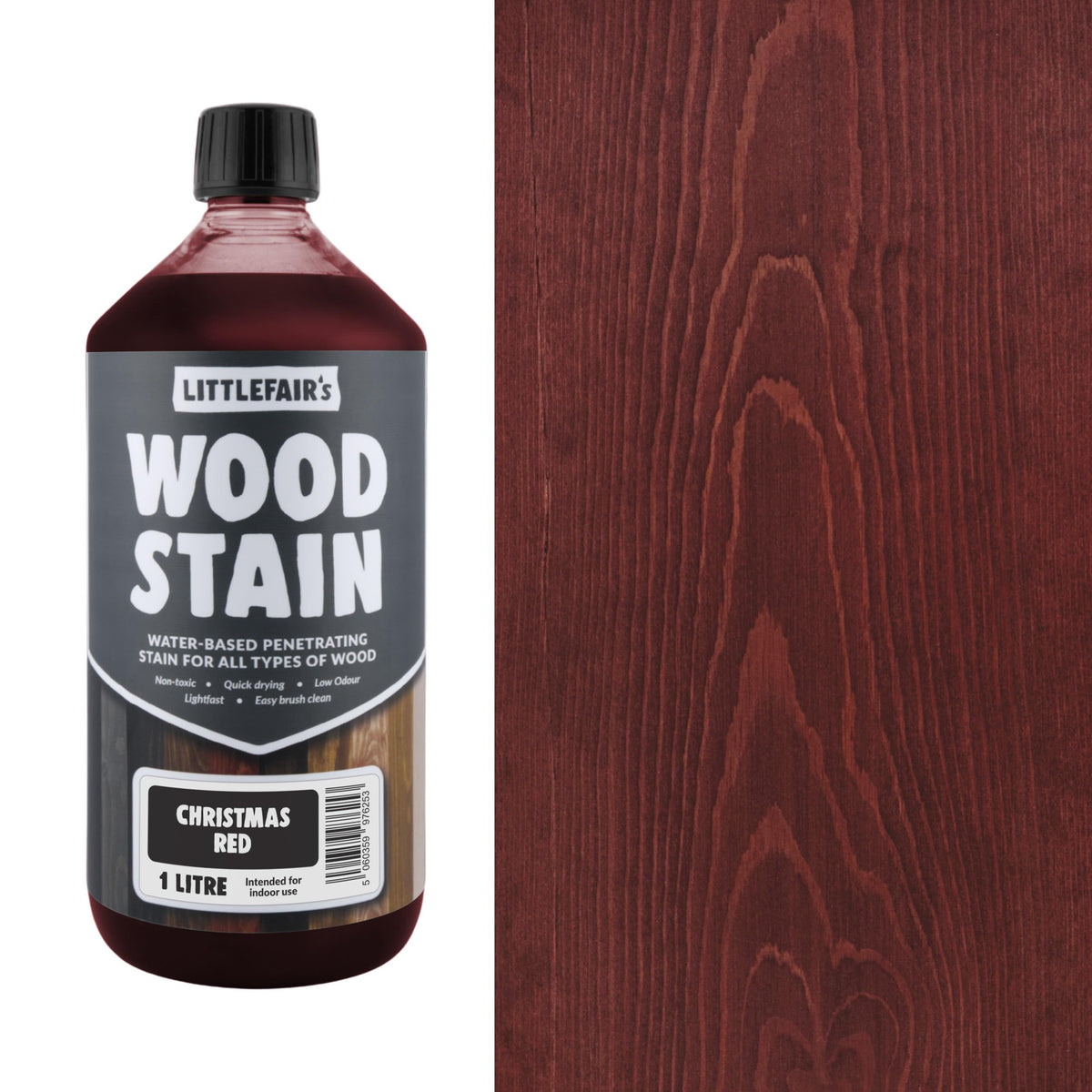 Littlefair's Wood Stain Water-Based - (Very Red Mahogany) – Non-Toxic, Eco-Friendly & Quick Drying - Easy-to-Apply, Concentrated Formula for All Wood Types – 15ml Tester Pot
