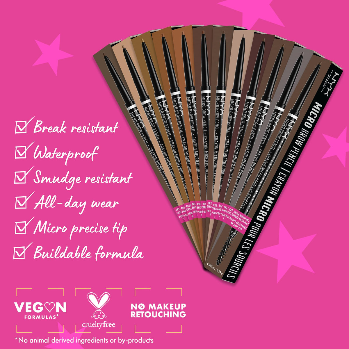NYX Professional Makeup Micro Brow Pencil, Dual Ended Precise: Ash Brown