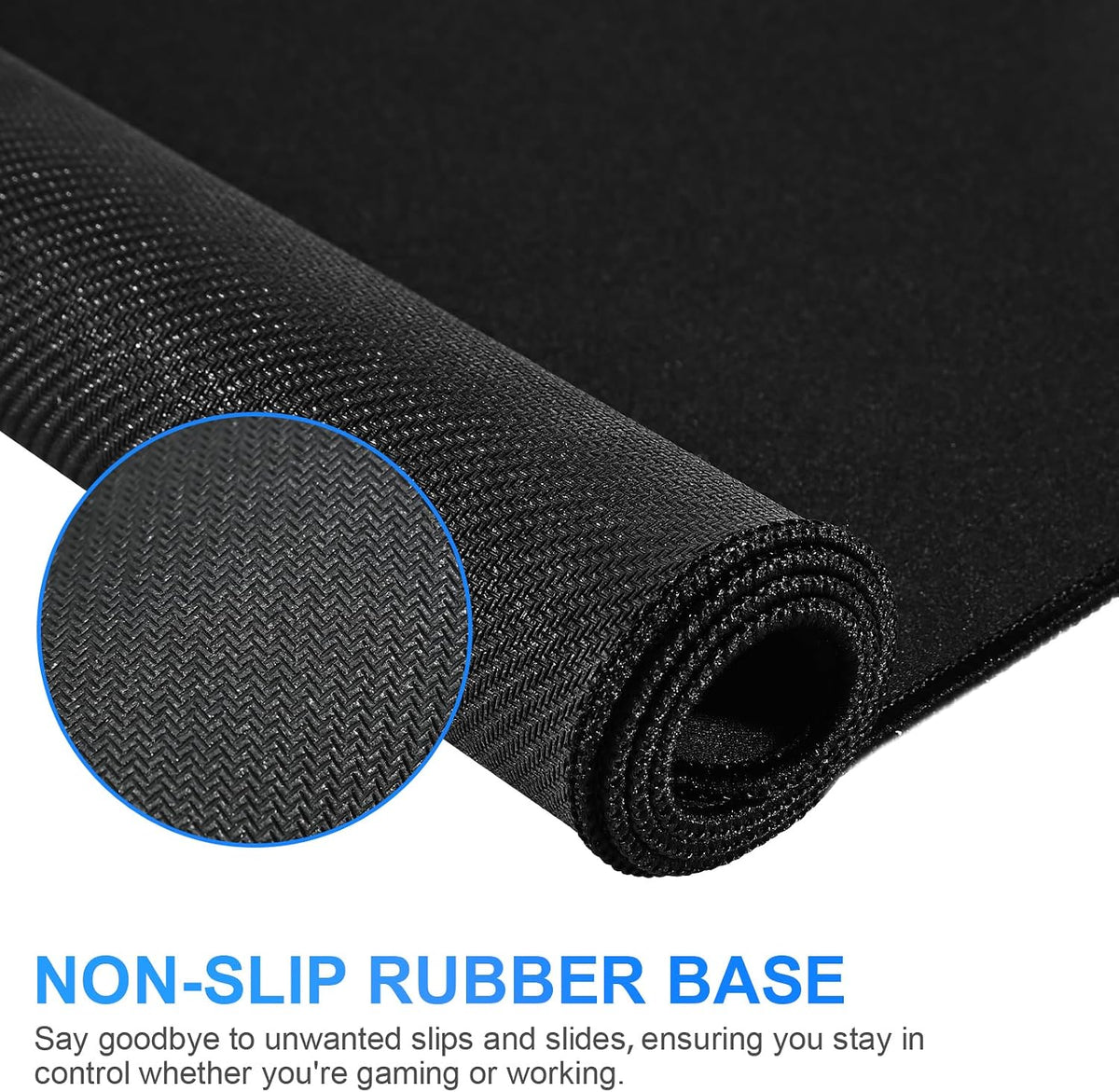 cimetech Gaming Mouse Pad 800 * 300 * 3 MM, Extended Large Mouse Mat Computer Keyboard Desk Pad with Anti-Slip Rubber Base Comfortable Waterproof Soft Cloth, Improved Precision and Speed - Black