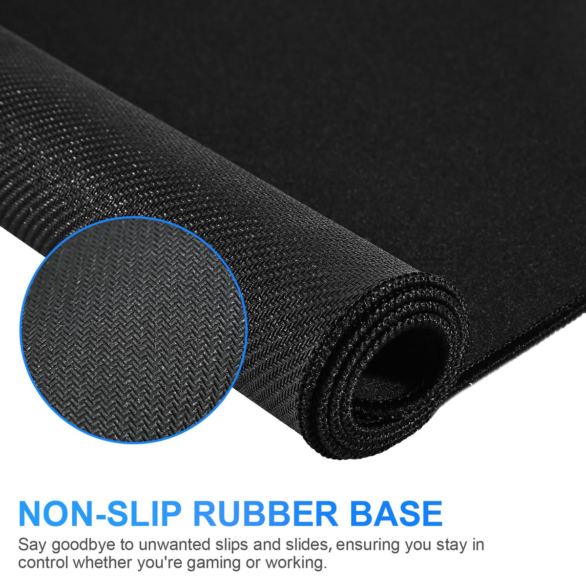 cimetech Gaming Mouse Pad 800 * 300 * 3 MM, Extended Large Mouse Mat Computer Keyboard Desk Pad with Anti-Slip Rubber Base Comfortable Waterproof Soft Cloth, Improved Precision and Speed - Black