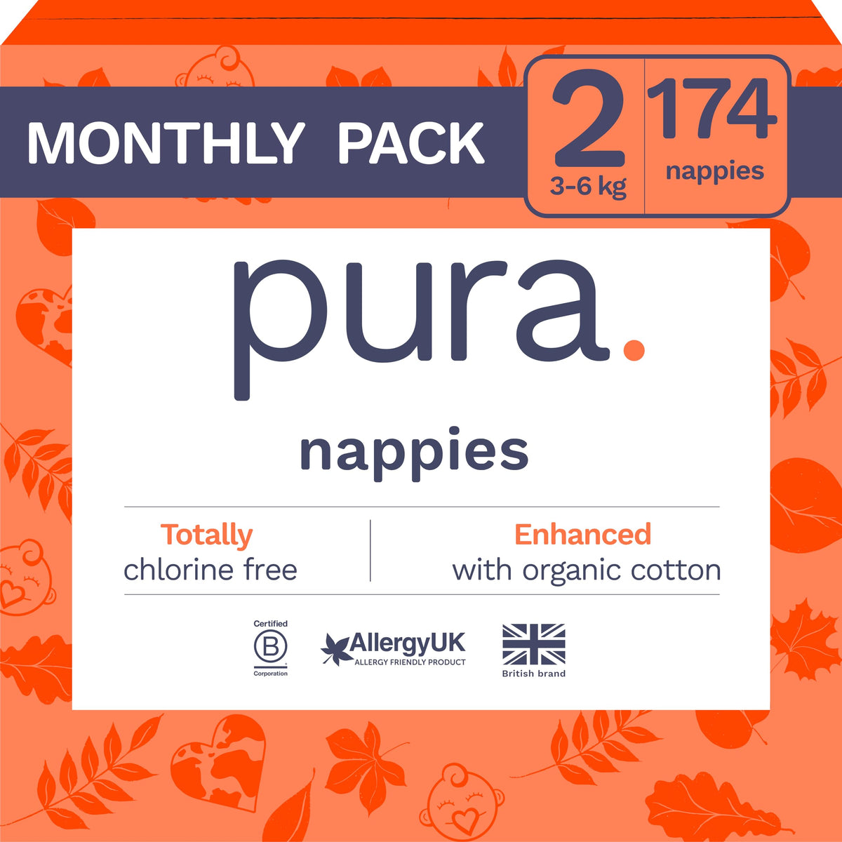 Pura Nappy Size 1 (2–5kg) 25 Count Sensitive Skin