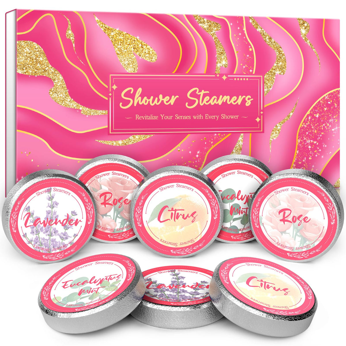 Linkax Shower Steamers Aromatherapy 8 Pcs, Christmas Gift for Women Purple