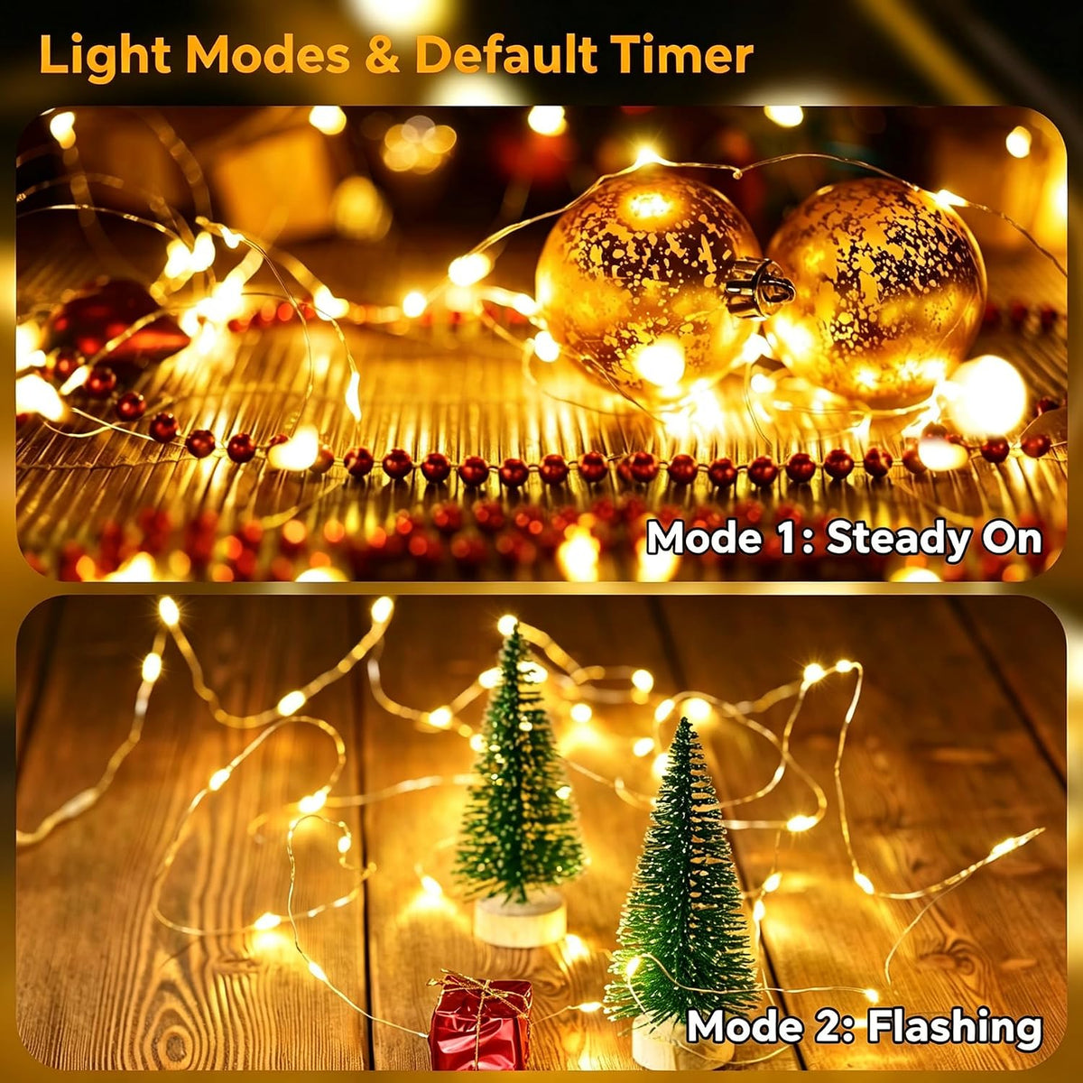 60LED 6m Fairy Lights Battery Operated, Battery Powered String Light Indoor