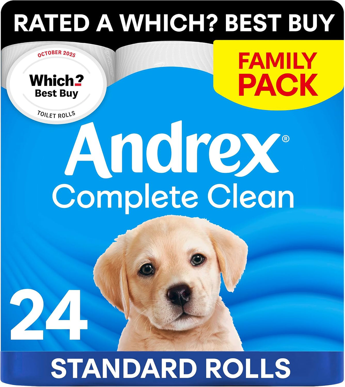 Andrex Complete Clean Toilet Roll - 24 Toilet Rolls, Bulk Buy