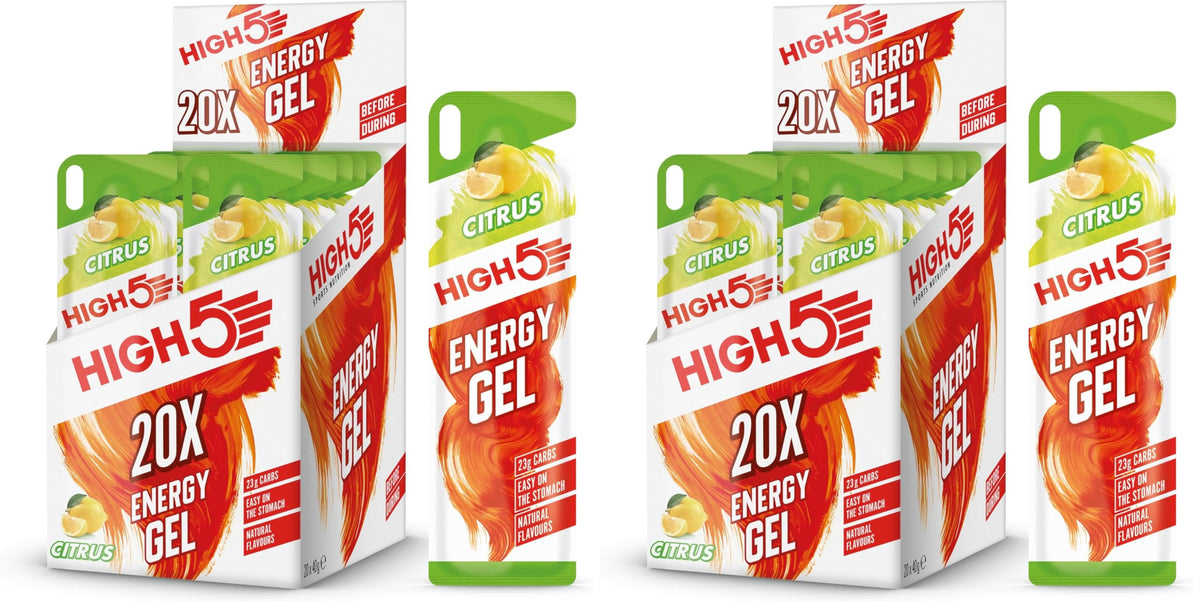 HIGH5 Energy Gels, Running Gel for Fast & Sustained Energy, Mixed, 8 x 40g