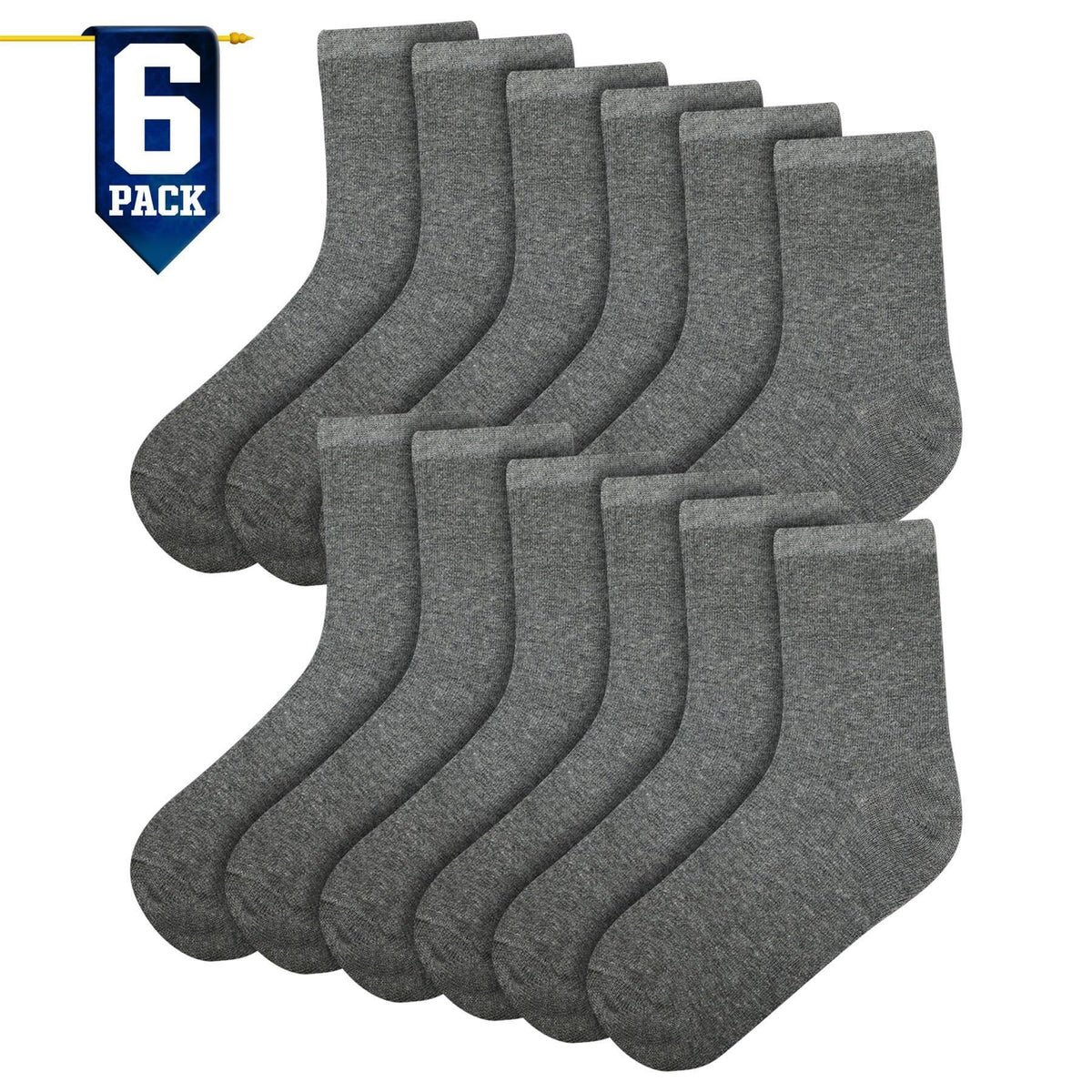 A2Z 4 Kids Boys Girls Cotton Rich Plain Ankle School Socks 6 Pack Age 2-14