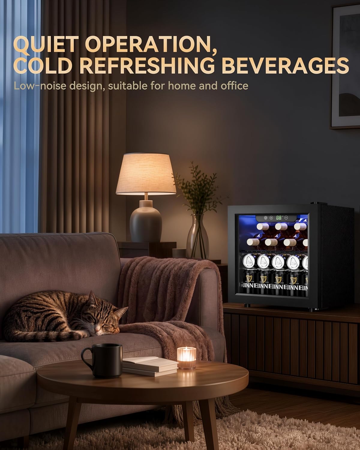 TRIUMPHKEY 4-16°C Compact Mini Fridge Cooler for Drinks Beverages Cans