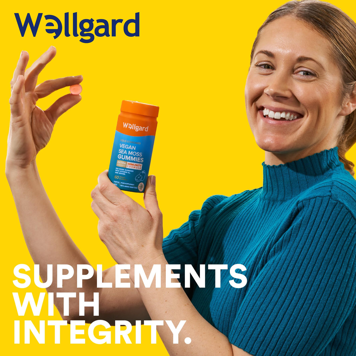Wellgard Kids Calcium & D3 Gummies - 2 Month Supply - Vegan Chewable Calcium and Vitamin D3 Gummies, Mixed Berry Flavour