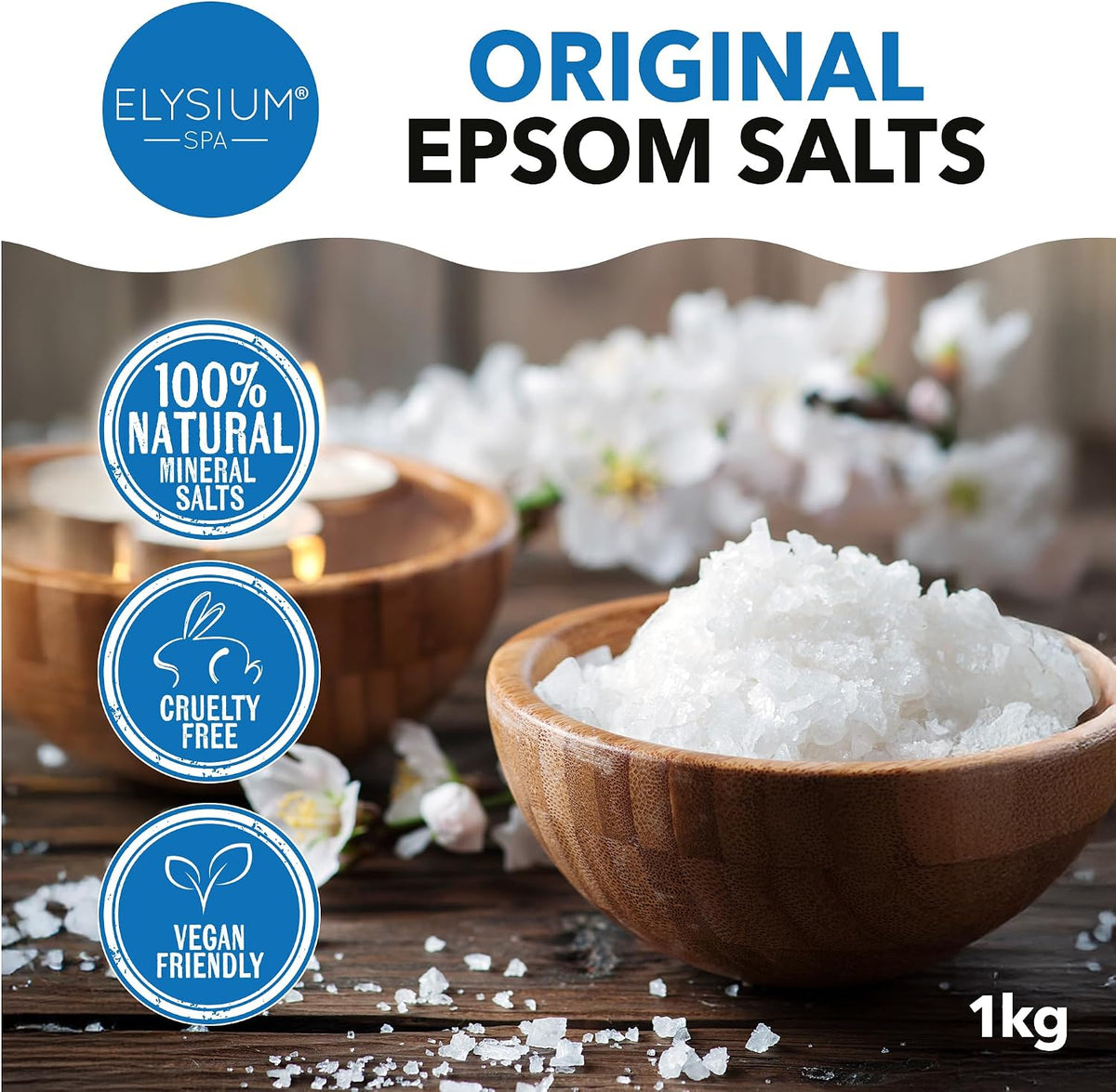 Elysium Spa Natural Original Epsom Salts 1Kg