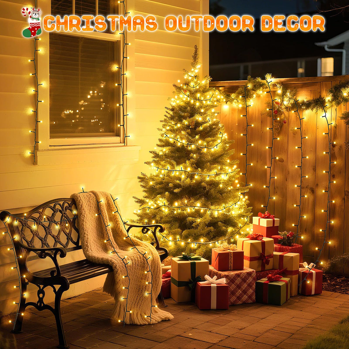 Dalugo Halloween Decoration Lights, 5M 50 LED Orange Purple White Fairy Lights with Timer, IP65 Waterproof Battery Powered Lights for Indoor Outdoor Autumn Halloween Decorations(Green Wire)