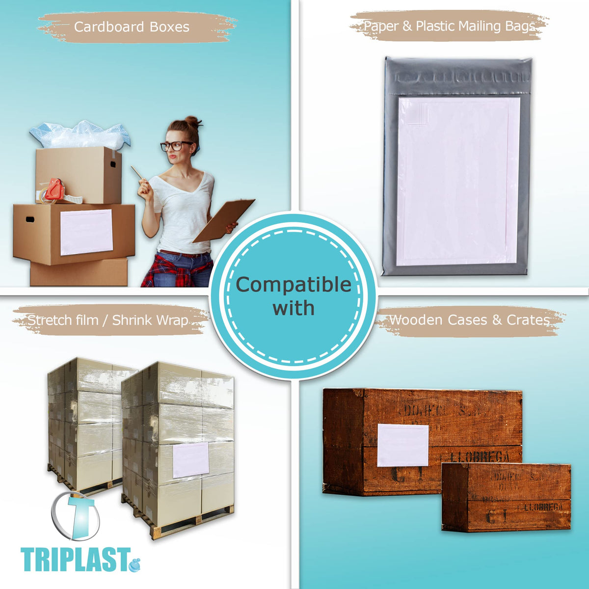 Triplast 1000 x A7 Plain Document Enclosed Wallet (95 x 125 mm) | Peel & Seal Clear Plastic Envelopes/Sleeves/Pockets/Wallets | Attach Invoices, Packing Lists & Delivery Notes to Parcels
