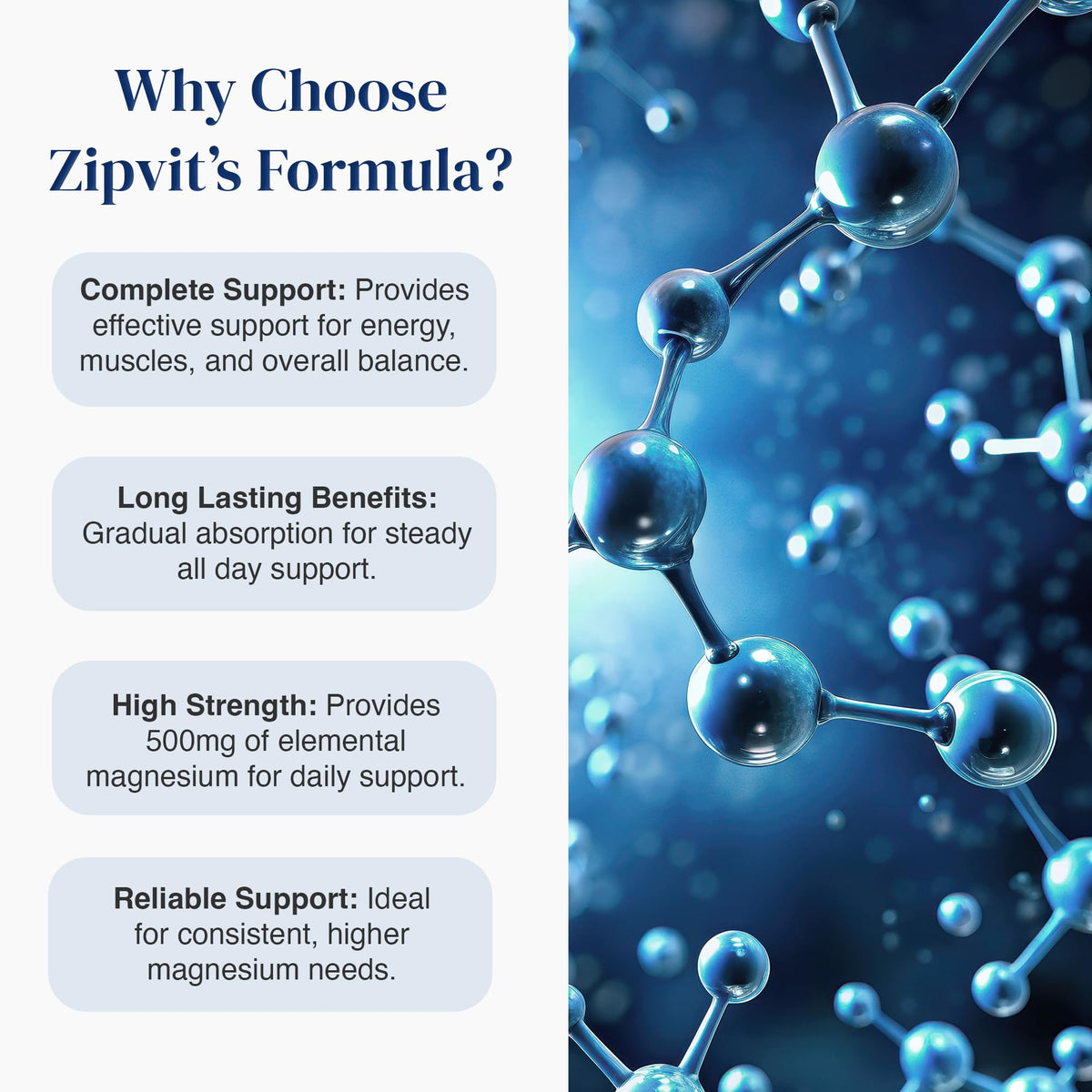 Zipvit Magnesium Glycinate 2000mg with Vitamin B6, 120 Tablets - Vegan