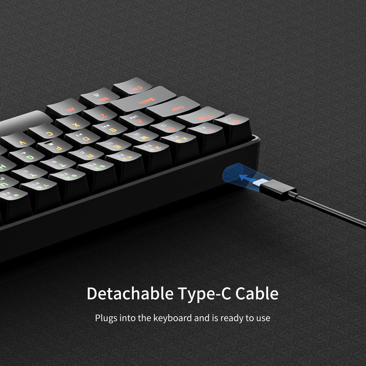 NEWMEN GM611 Gaming Keyboard,60% Percent Mechanical Keyboard Red Switches