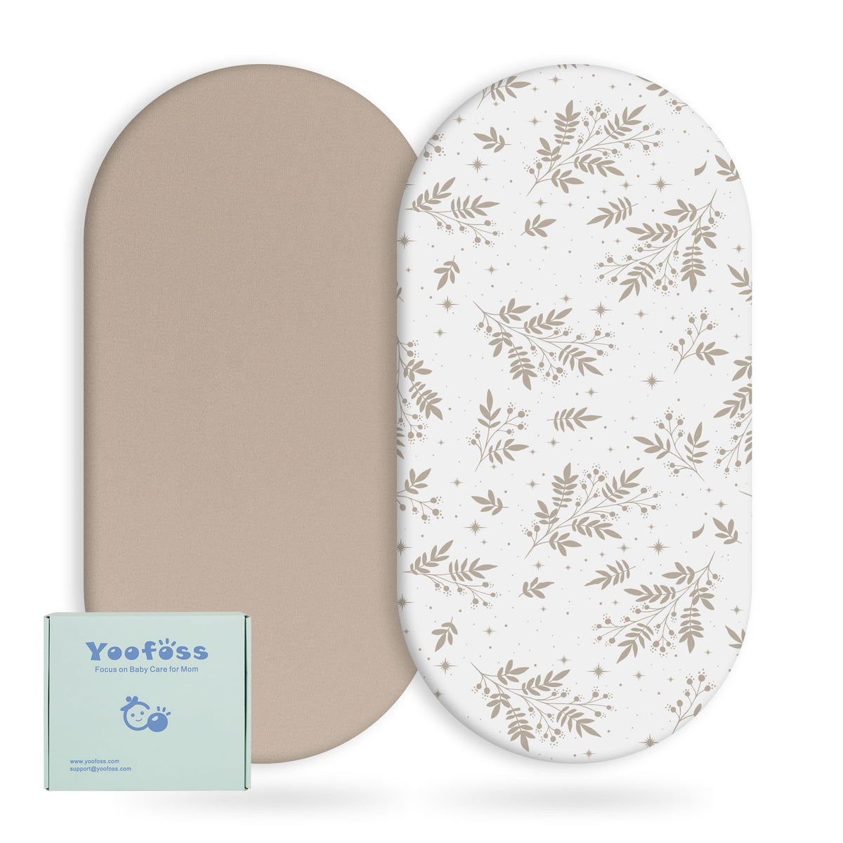 Yoofoss Moses Basket Sheets 41 x 84 cm, Fitted Soft & Breathable Microfiber Pram Sheet for Newborn Baby Boy and Girl, Crib Bassinet Mattress Protector Snuzpod Bedside 2 Pack