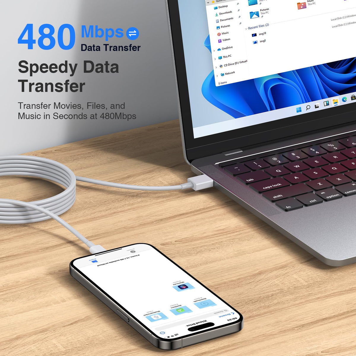 Ofuca USB C Charger Cable 2Pack 1M USB A to USB C Cable Fast Charging