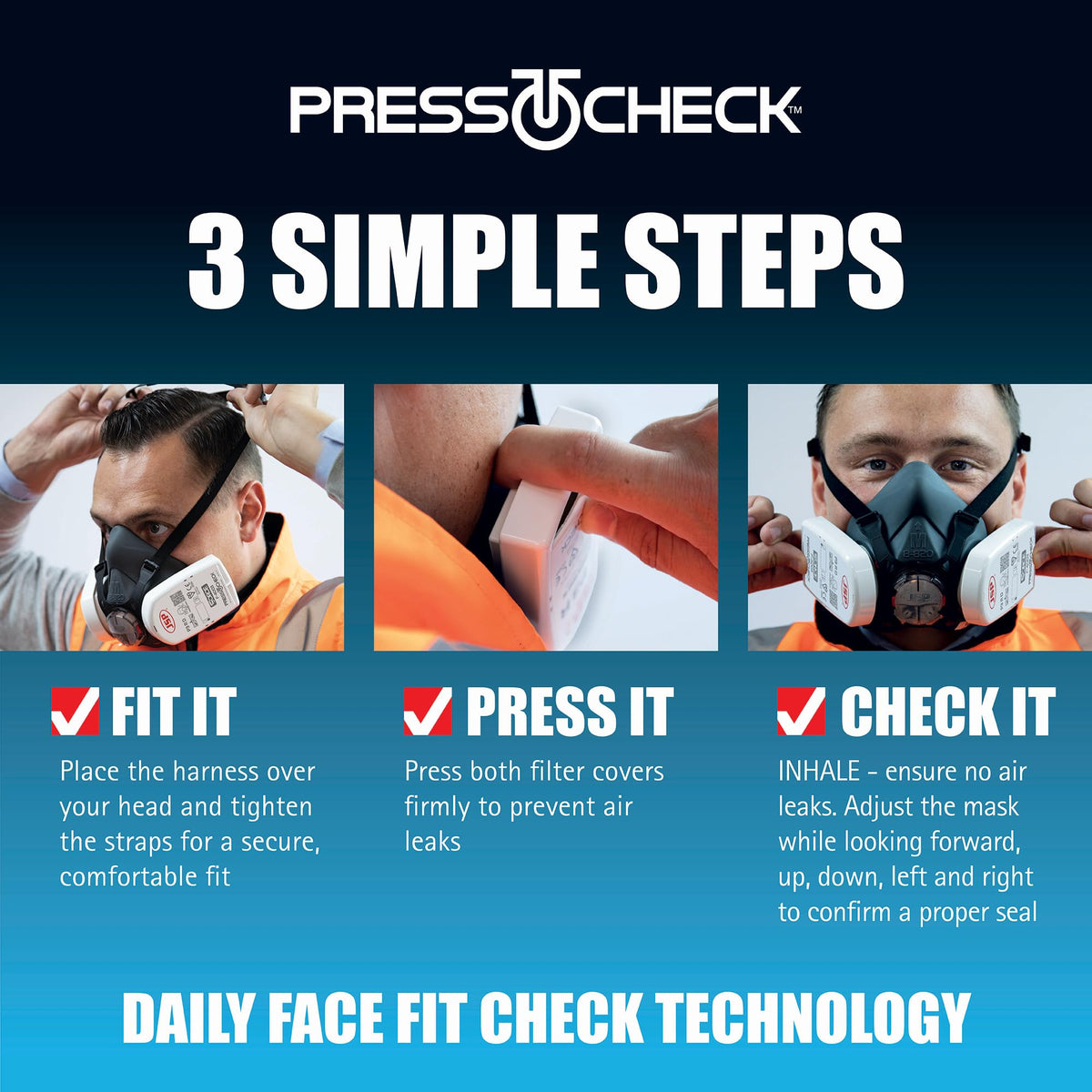 JSP FORCE 8 Half Mask Reusable Respirator with PressToCheck P3 Filters